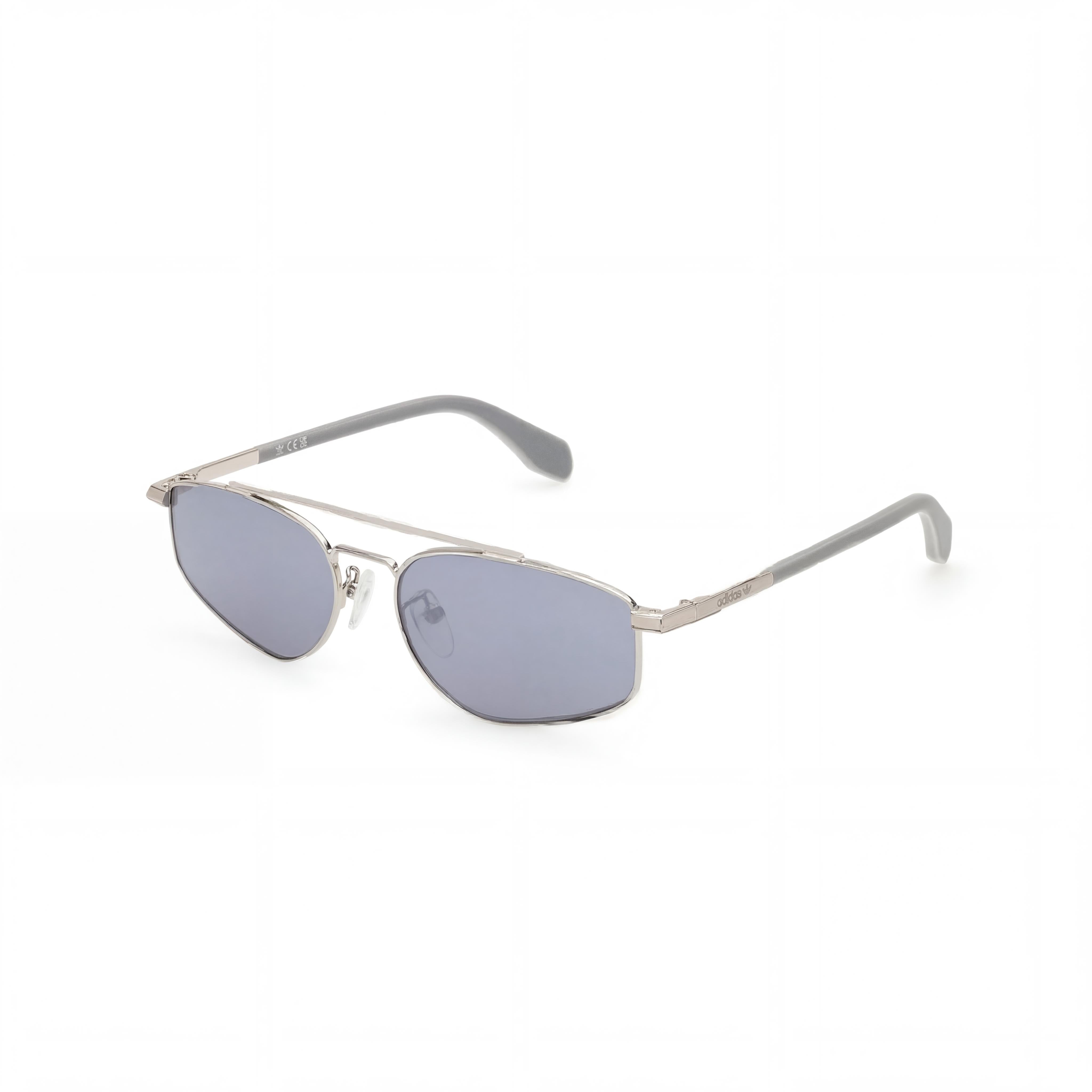 Adidas Unisex Metal Frame Sunglasses, Shiny Palladium Frame, Smoke Mirror Lens, 100% UV Protection 55-17-140, Photo 1