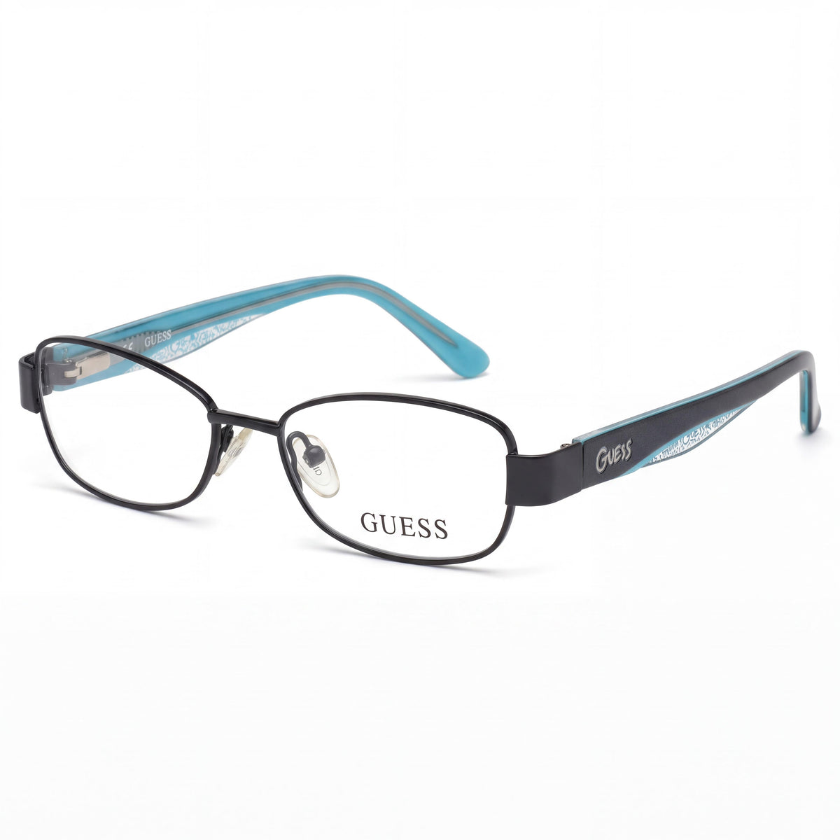 GUESS GU9092 Unisex Black Plastic Full-Rim Rectangular Eyeglasses featuring Demo Lenses (47mm), Photo 1