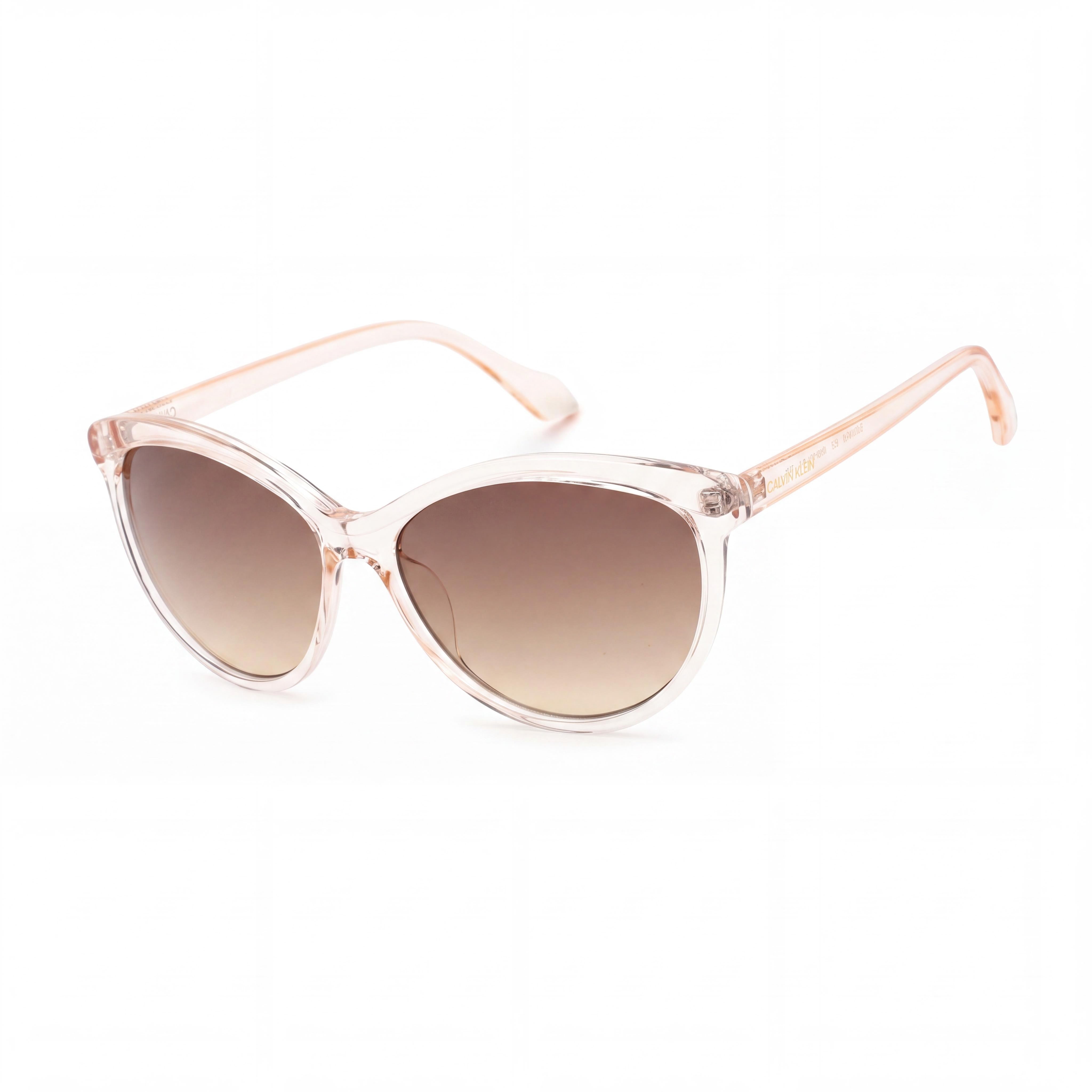 Calvin Klein Ck19534s Women's Cat Eye UV Protected Non-Polarized Plastic Sunglasses Crystal Beige Brown 58mm, Photo 1