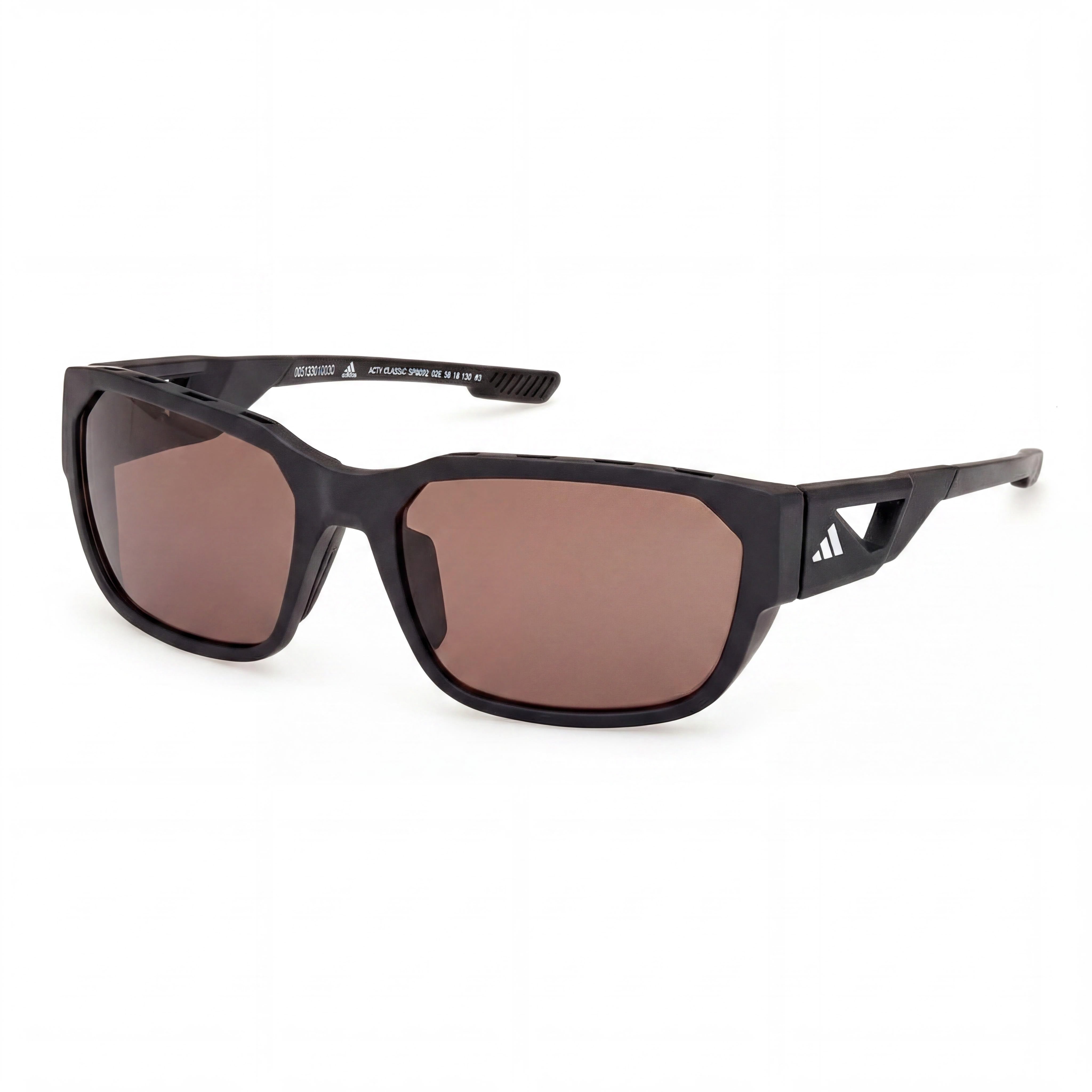 adidas Modern Men's Injected Sports Sunglasses, Opaque Black Frame, Brown Lenses, UV 400 Protection, 58mm, Photo 1