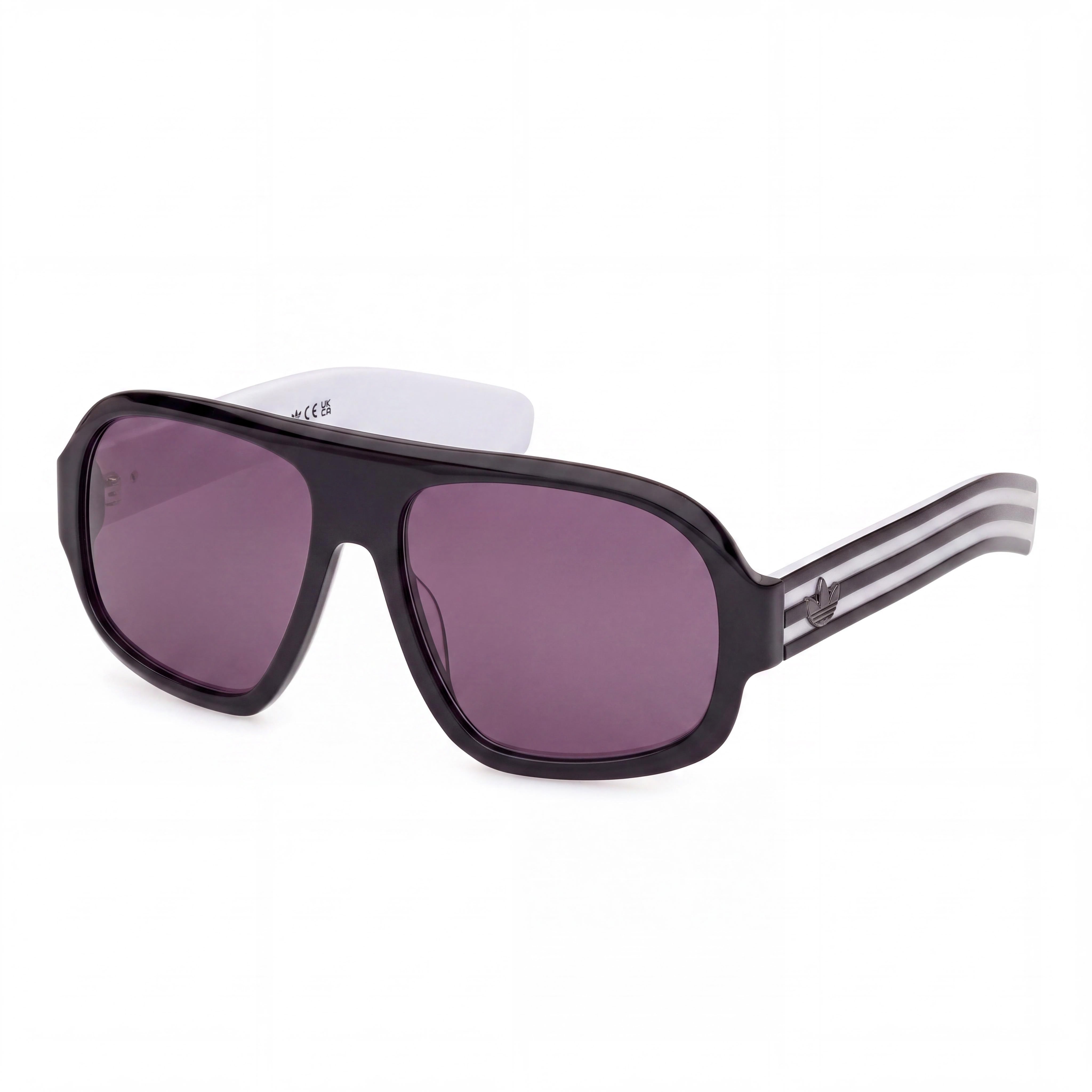 adidas Originals Men’s Casual Plastic Frame Shiny Black Smoke Lens UV 400 Sunglasses 59mm Lens Width, Photo 1