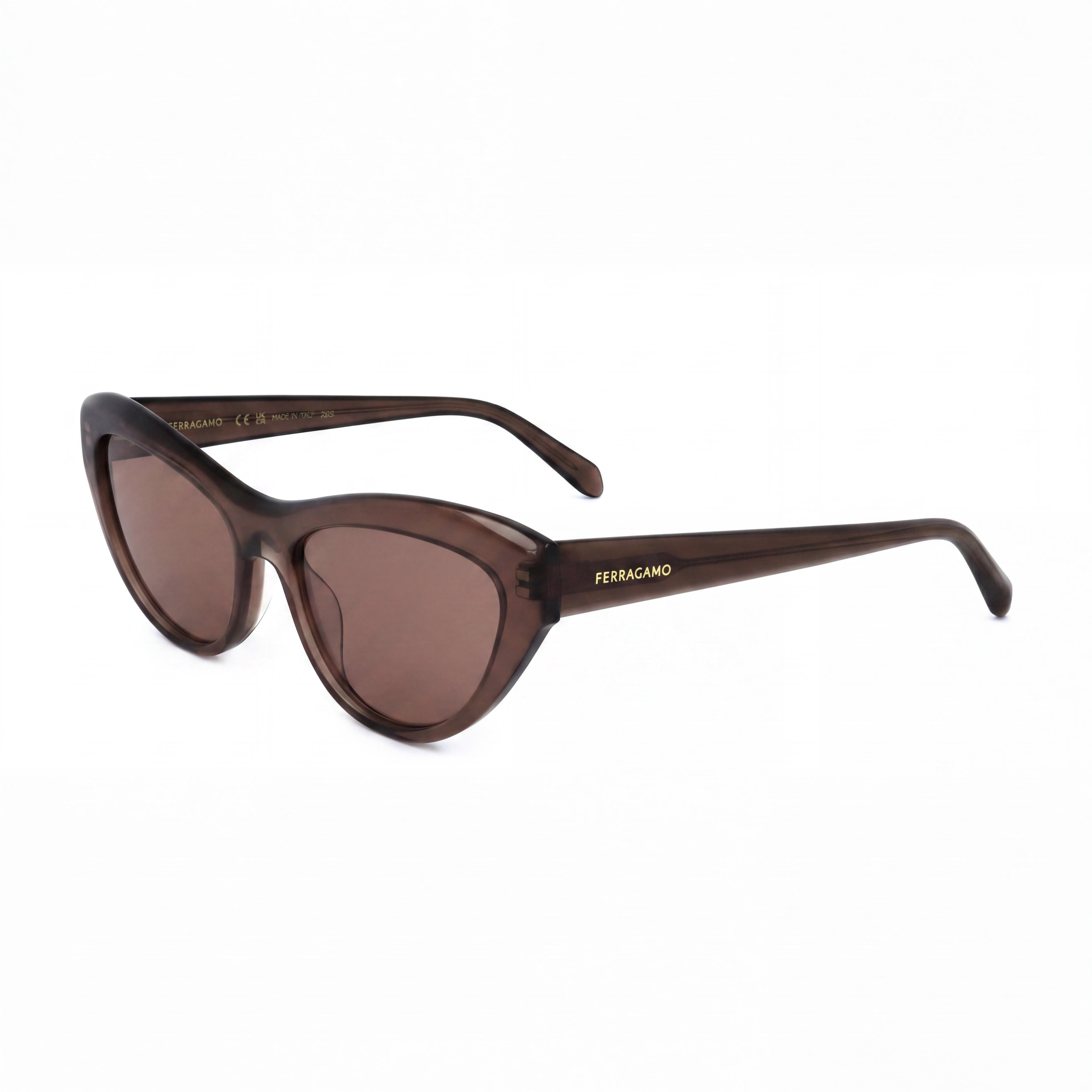 Gafas de sol Salvatore Ferragamo SF1103S de acetato transparente marrón para mujer con lentes marrones y protección UV 55 mm, Photo 1
