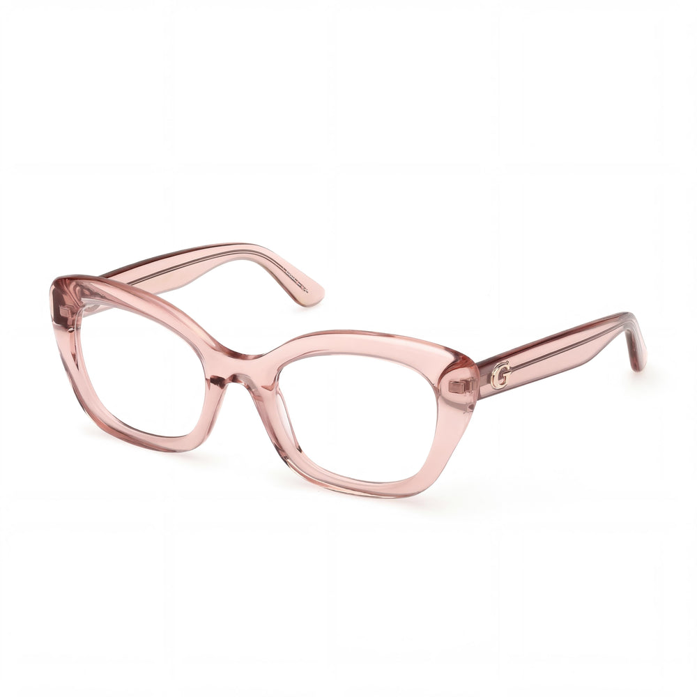 Gafas Guess Gu50225 para mujer con montura de plástico rosa claro y lentes de policarbonato no polarizadas, 51 mm de ancho de lente
