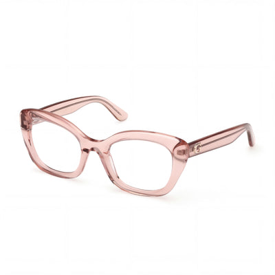Guess Gu50225 Women's Light Pink Plastic Frame Eyewear with Polycarbonate Non- Lenses, 51mm Lens Width