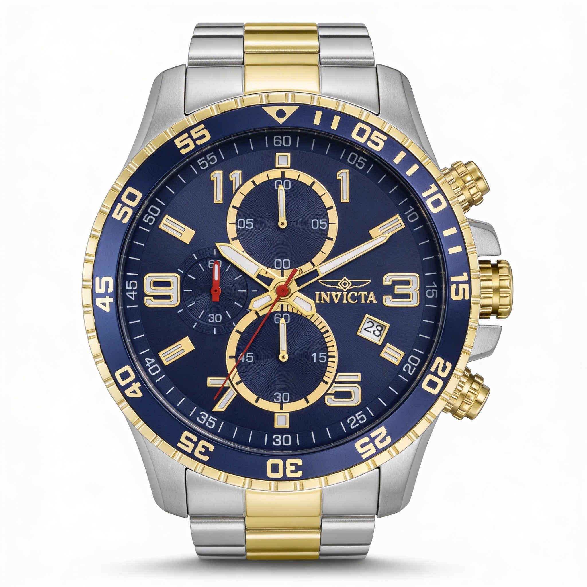 Invicta Specialty 36984 Unisex Chronograph Quartz Watch, 45mm Stainless Steel, Silver, Blue Dial, Photo 1