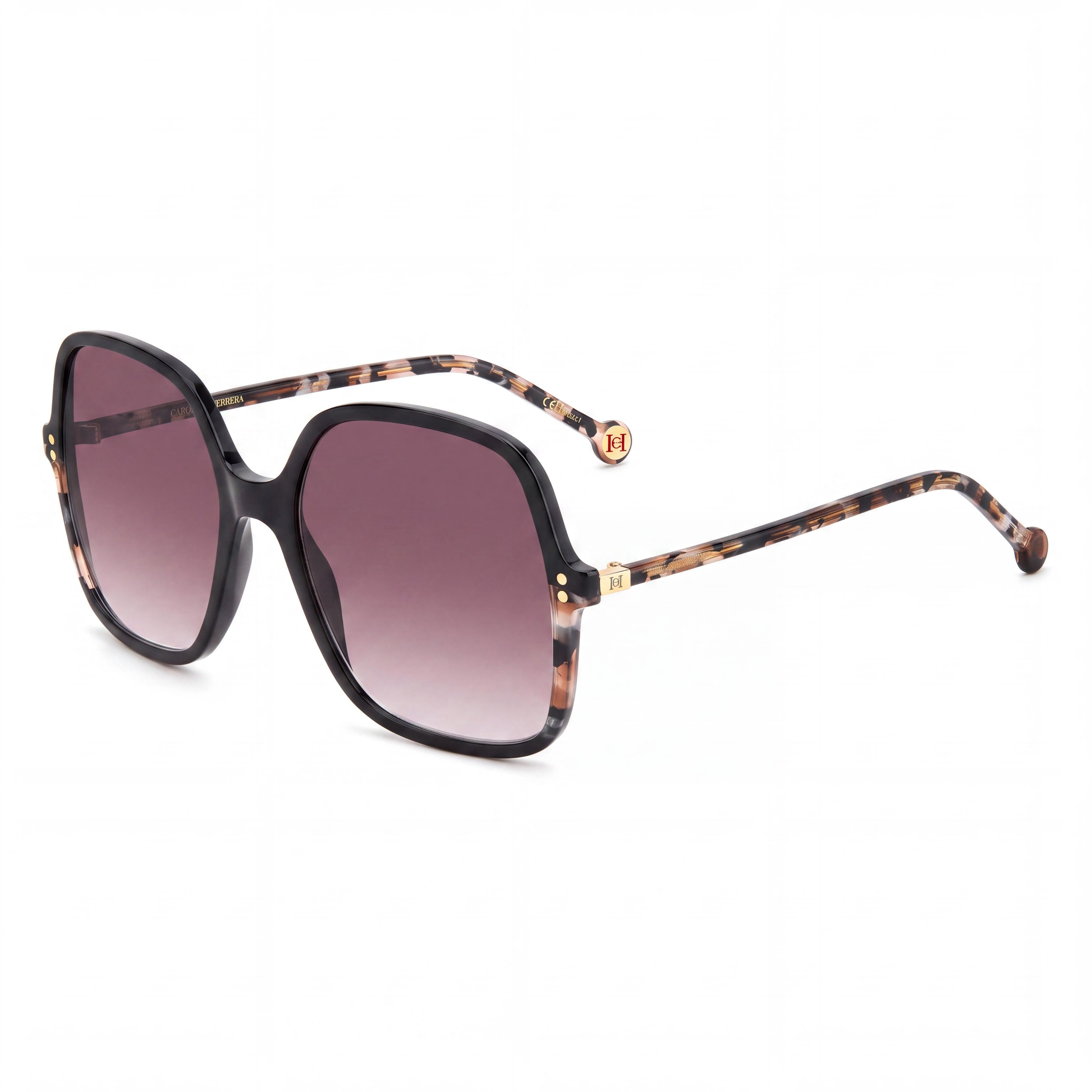 Carolina Herrera Modern Women’s Light Acetate UV Protection Sunglasses, Black Havana, Pink Doubleshade 56mm, Photo 1