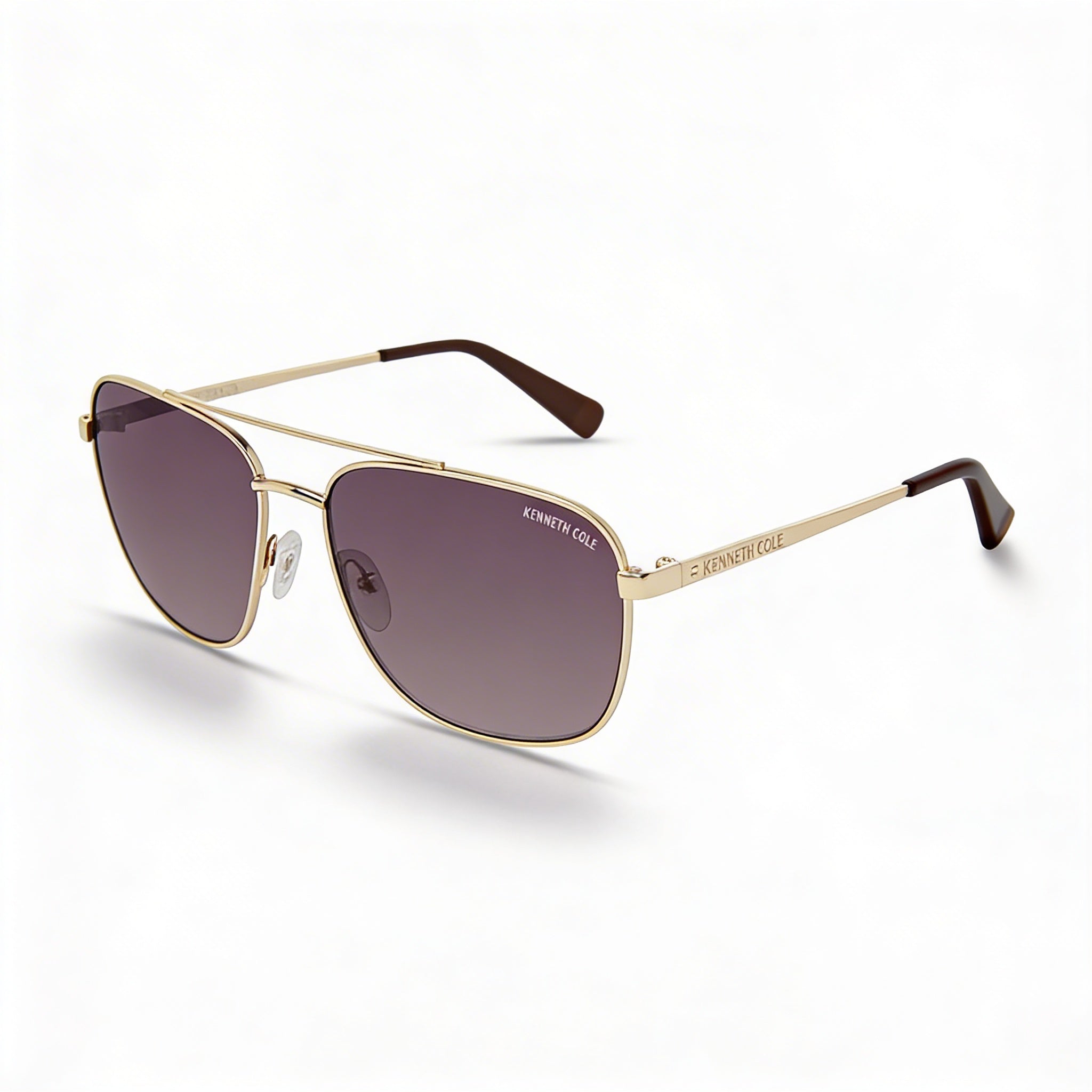 Gafas de sol Kenneth Cole New York Kc5932f de metal para mujer, montura marrón con degradado dorado, lentes marrones con degradado, 59 mm, Photo 1