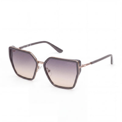 GUESS Injected Sun Glasses Women's Plastic Polarized UV Protection Glossy Black Gradient Smoke Frame Gradient Smoke Grey Lens 60mm