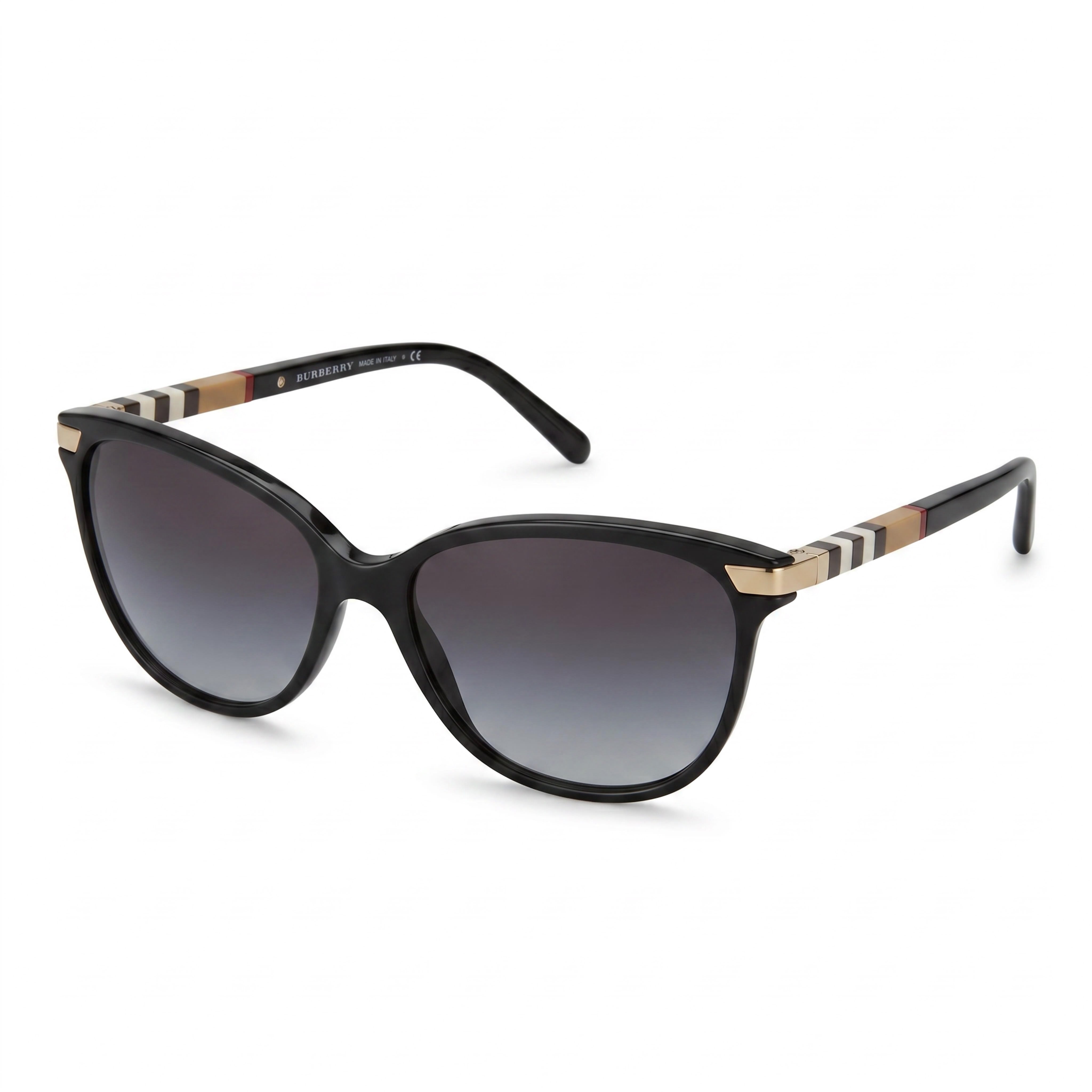 Gafas de sol BURBERRY B4216 para mujer, montura de plástico en degradado negro-gris, lentes UV en degradado gris, 57 mm, Photo 1