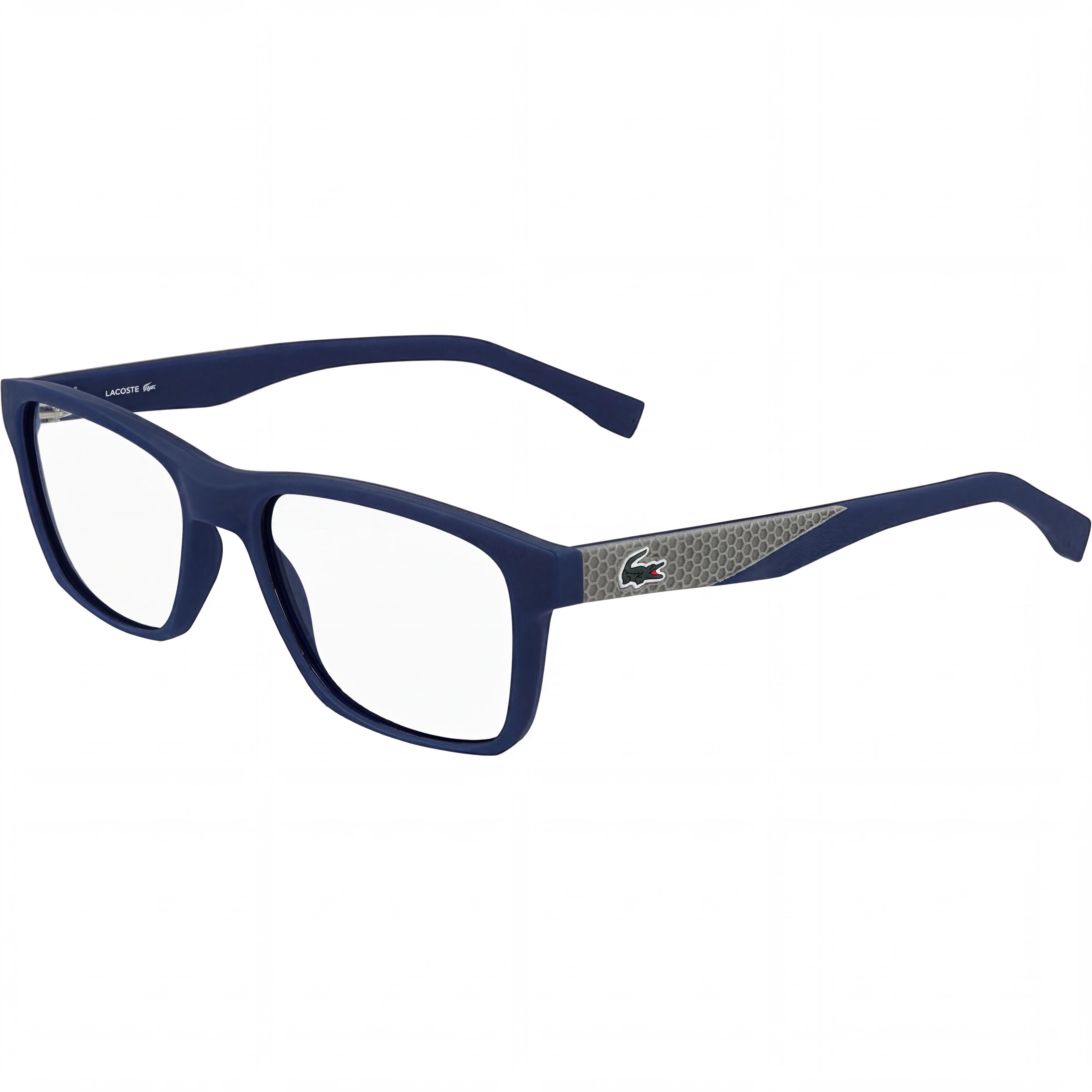 Lacoste L2862 Men's Matte Blue Plastic Full Rim Rectangular Prescription Optical Eyeglasses with 54mm Lens Width, Photo 1