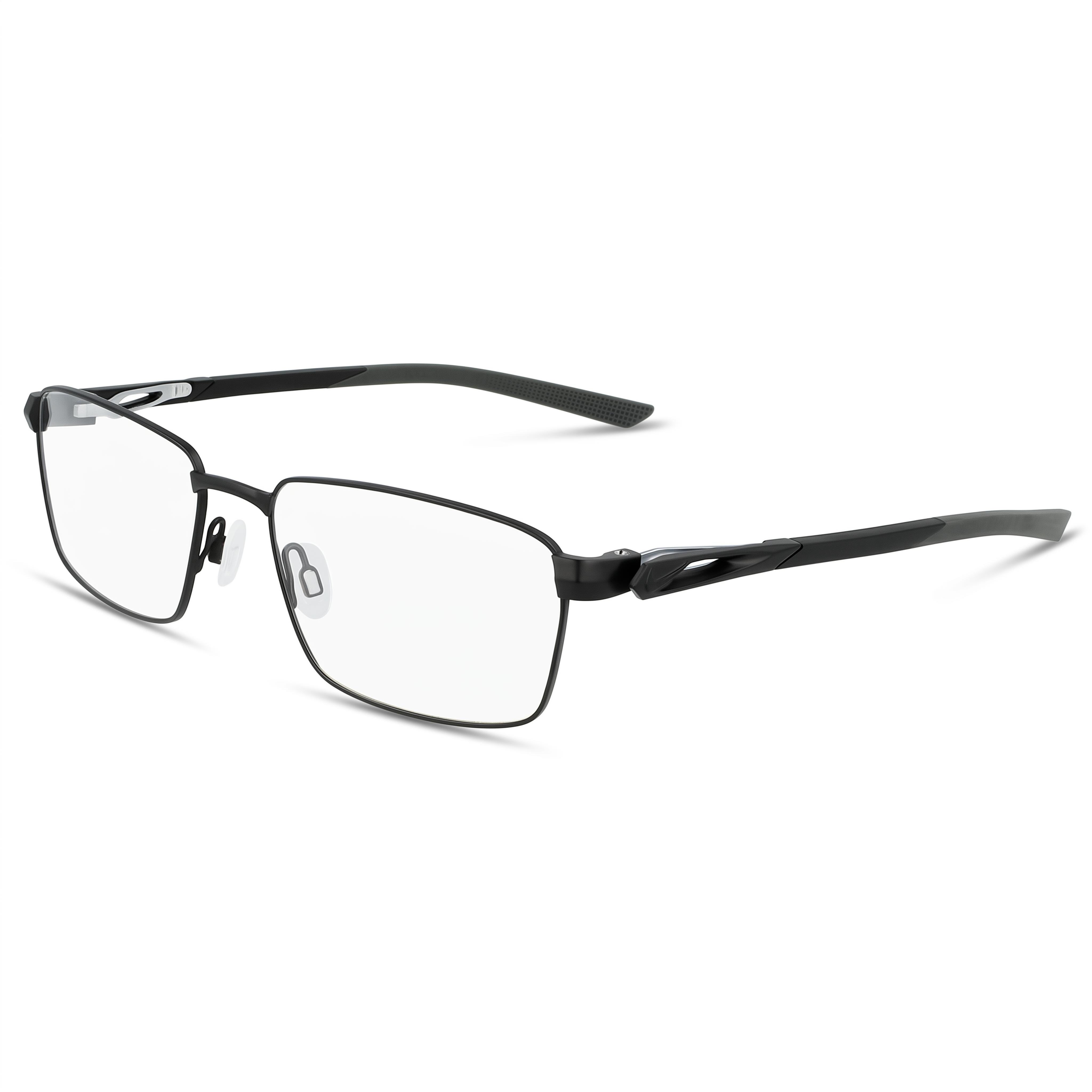 Nike 8140 Unisex Metal Rectangle Prescription Ready UV Protection Eyeglasses 54mm Satin Black Anthracite, Photo 1