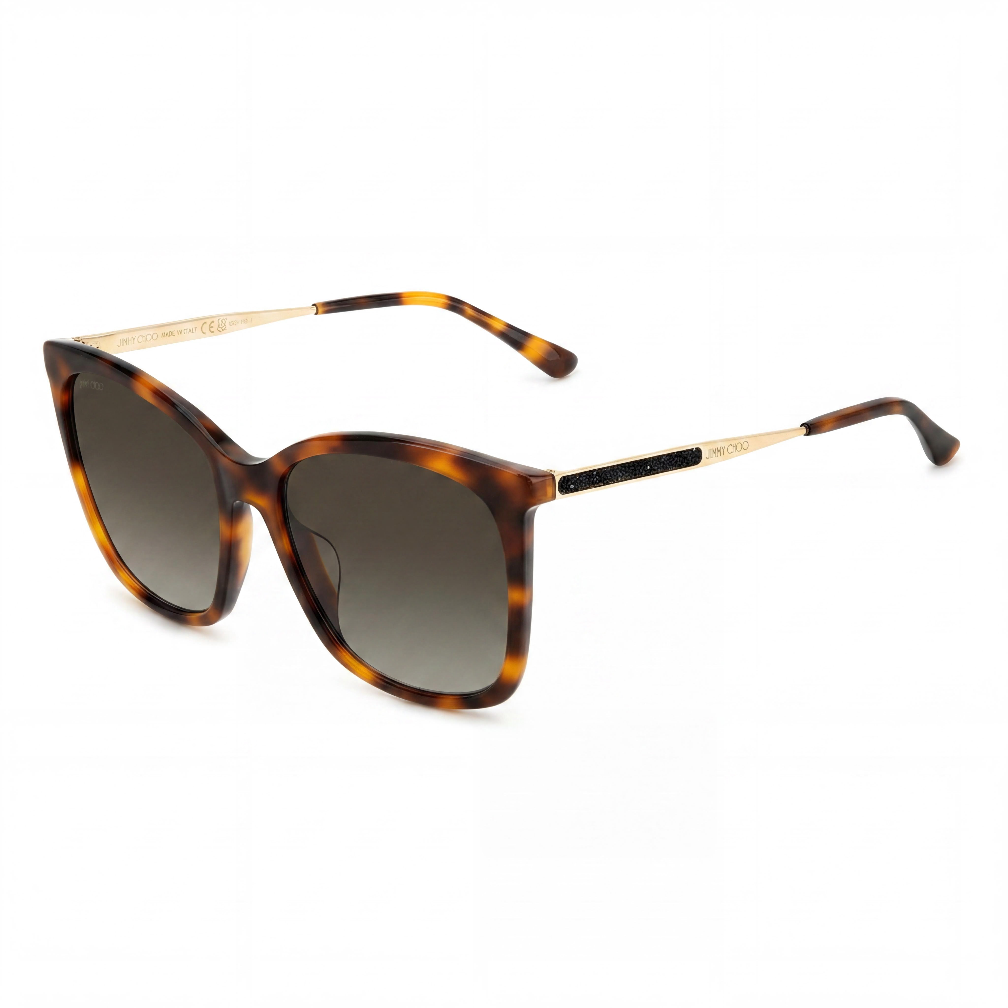 JIMMY CHOO Casual Women's Havana Acetate Full-Rim Butterfly Brown Gradient UV Protected Sunglasses 57mm, Photo 1