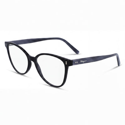 Salvatore Ferragamo SF2948 Women's Modern Cat Eye Full-Rim Plastic Demo Eyeglasses Black/Grey Marble 54mm