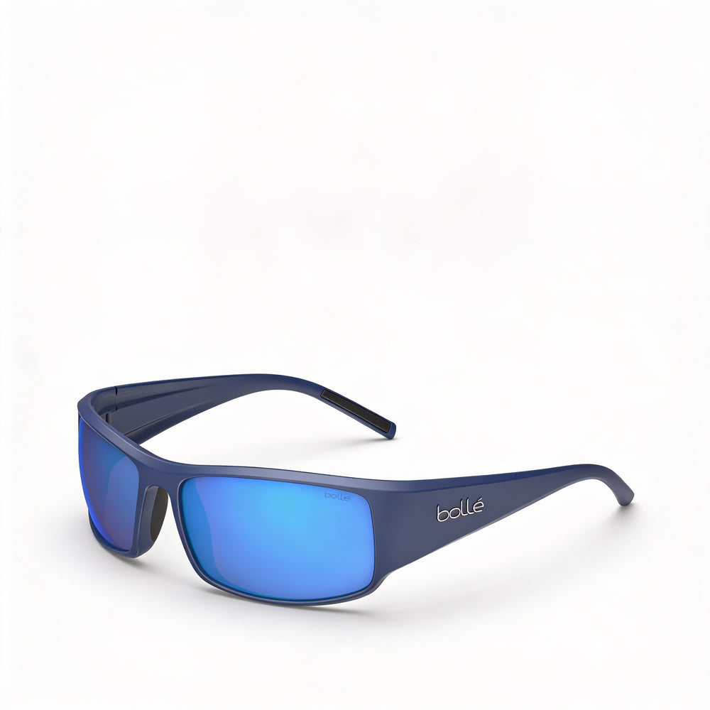 Bollé Casual Unisex Dark Blue Matte Acetate Wrap-around Frame with Polycarbonate UV Lenses 63mm