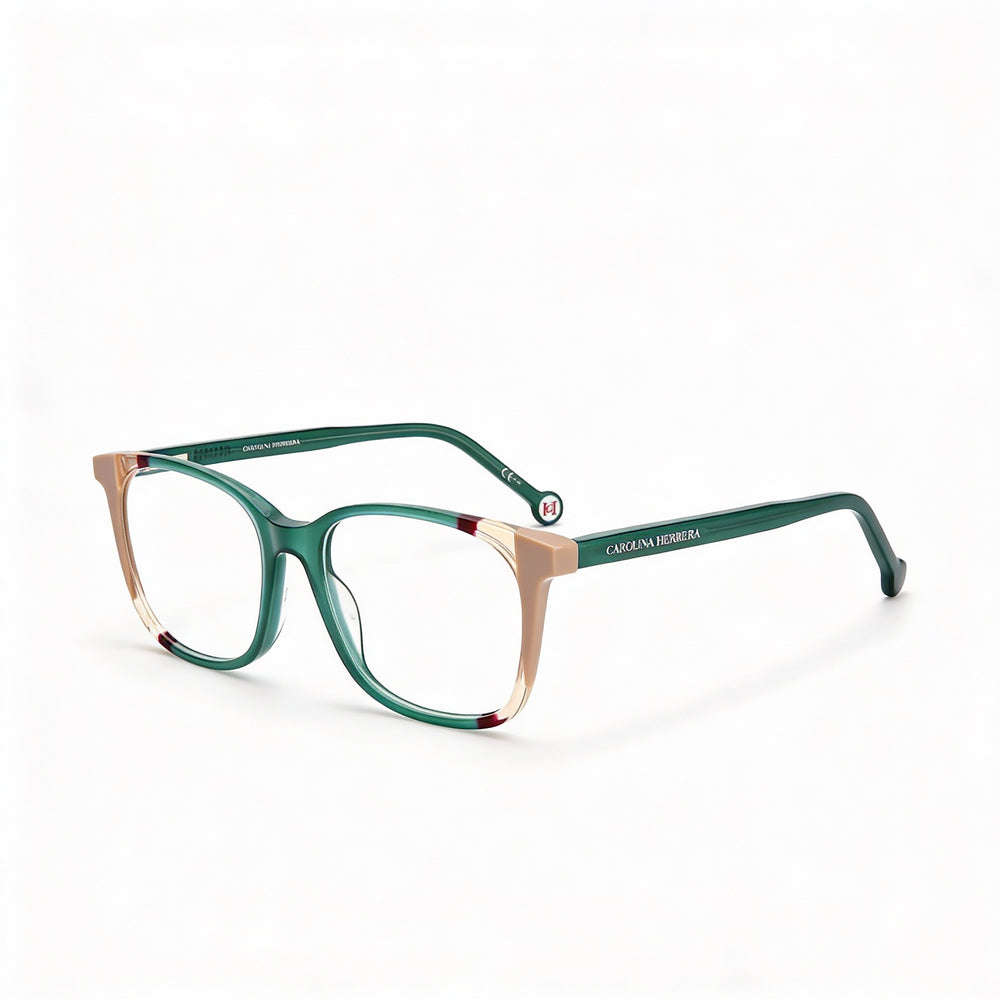 Carolina Herrera Modern Women's Acetate Teal Brown Frame Sunglasses with Polycarbonate Lenses 52mm