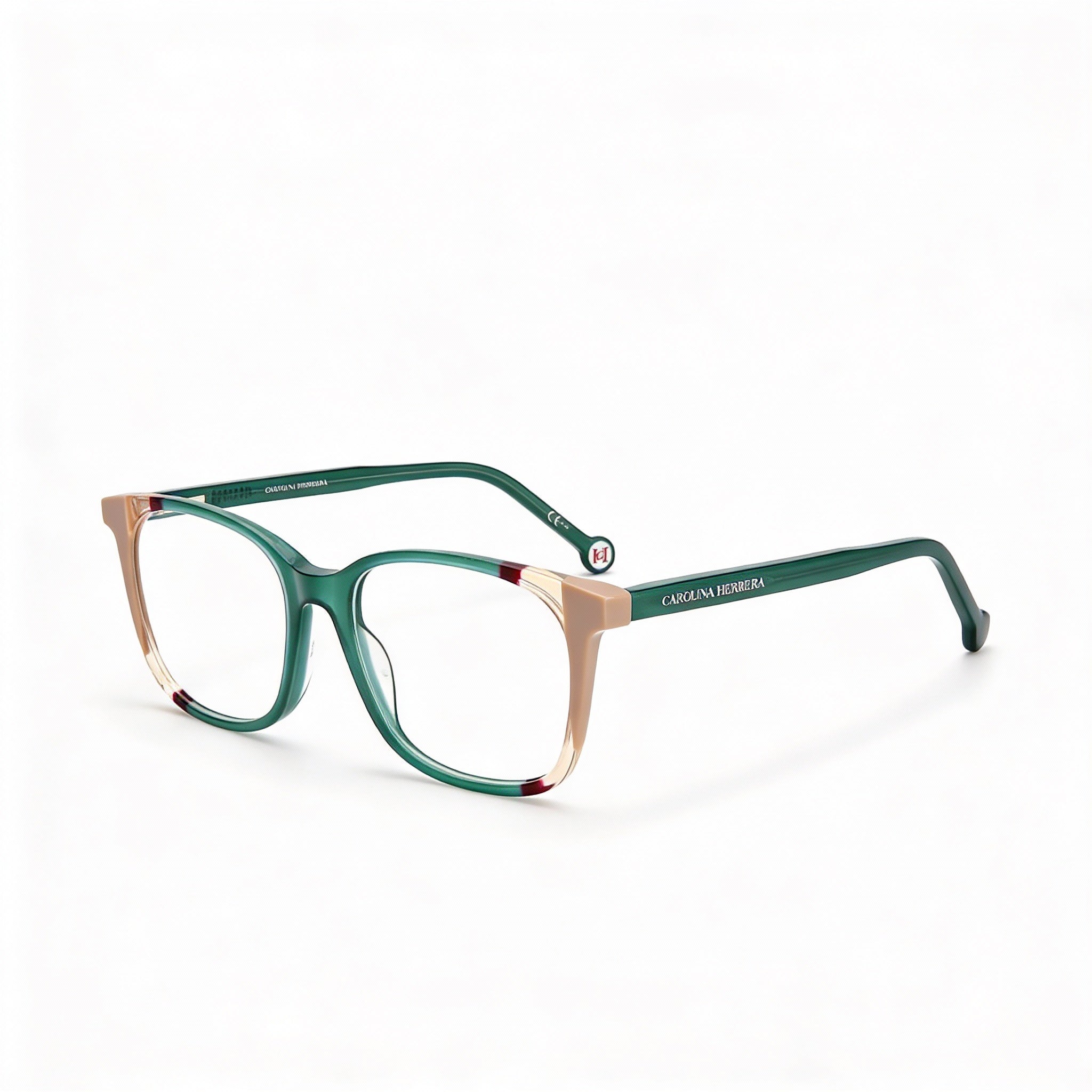 Carolina Herrera Modern Women's Acetate Teal Brown Frame Sunglasses with Polycarbonate Lenses 52mm, Photo 1