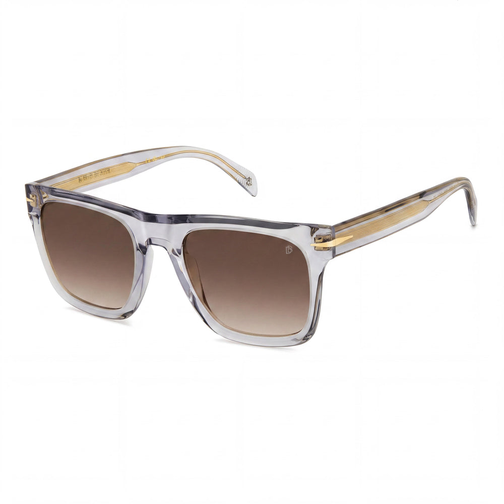 Gafas de sol Beckham de acetato gris cristal para hombre, lentes marrones degradadas, protección UV, 54 mm