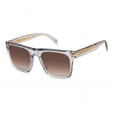 Gafas de sol Beckham de acetato gris cristal para hombre, lentes marrones degradadas, protección UV, 54 mm