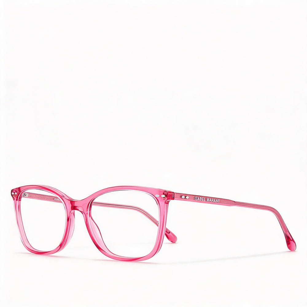 Gafas de sol Isabel Marant modernas unisex con montura de acetato rosa y plateada, ancho de lente 53 mm, ancho de puente 18 mm, longitud de patilla 145 mm