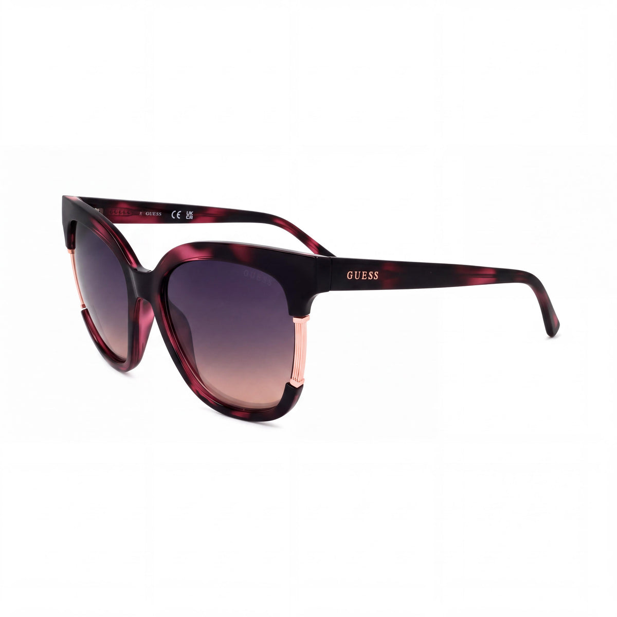 GUESS Women's GU772683Z55 Injected Violet Frame Non-Polarized Gradient Violet Lens Sunglasses 55mm, Photo 1