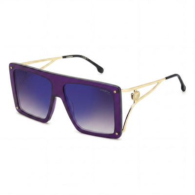 Carrera Casual Women's Acetate Violet Frame Grey Mirror Shaded UV Protection Sunglasses 60mm
