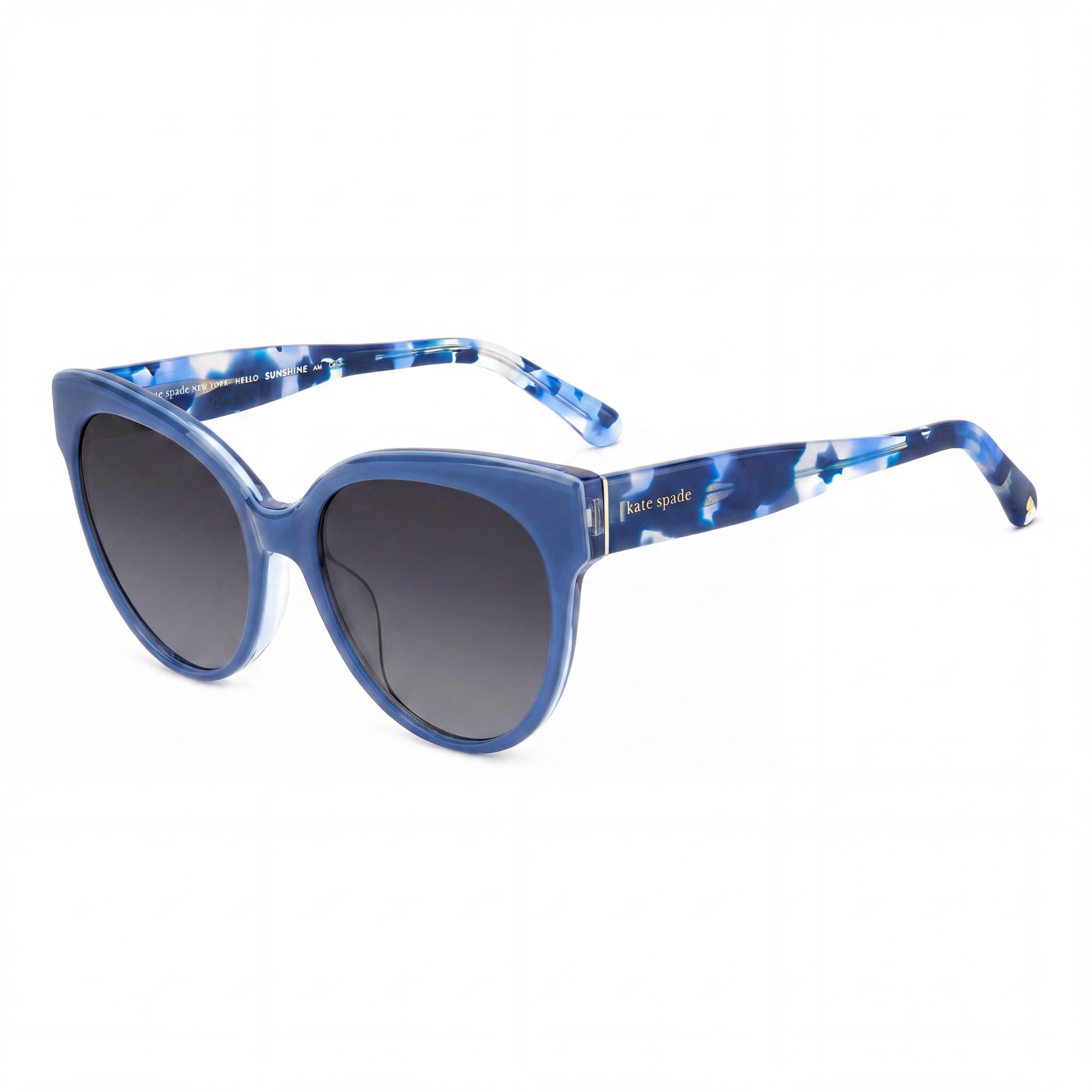 Kate Spade New York Aubriella/G/S Women's Acetate Blue Grey Frame Gray Shaded Lenses 55mm Sunglasses, Photo 1