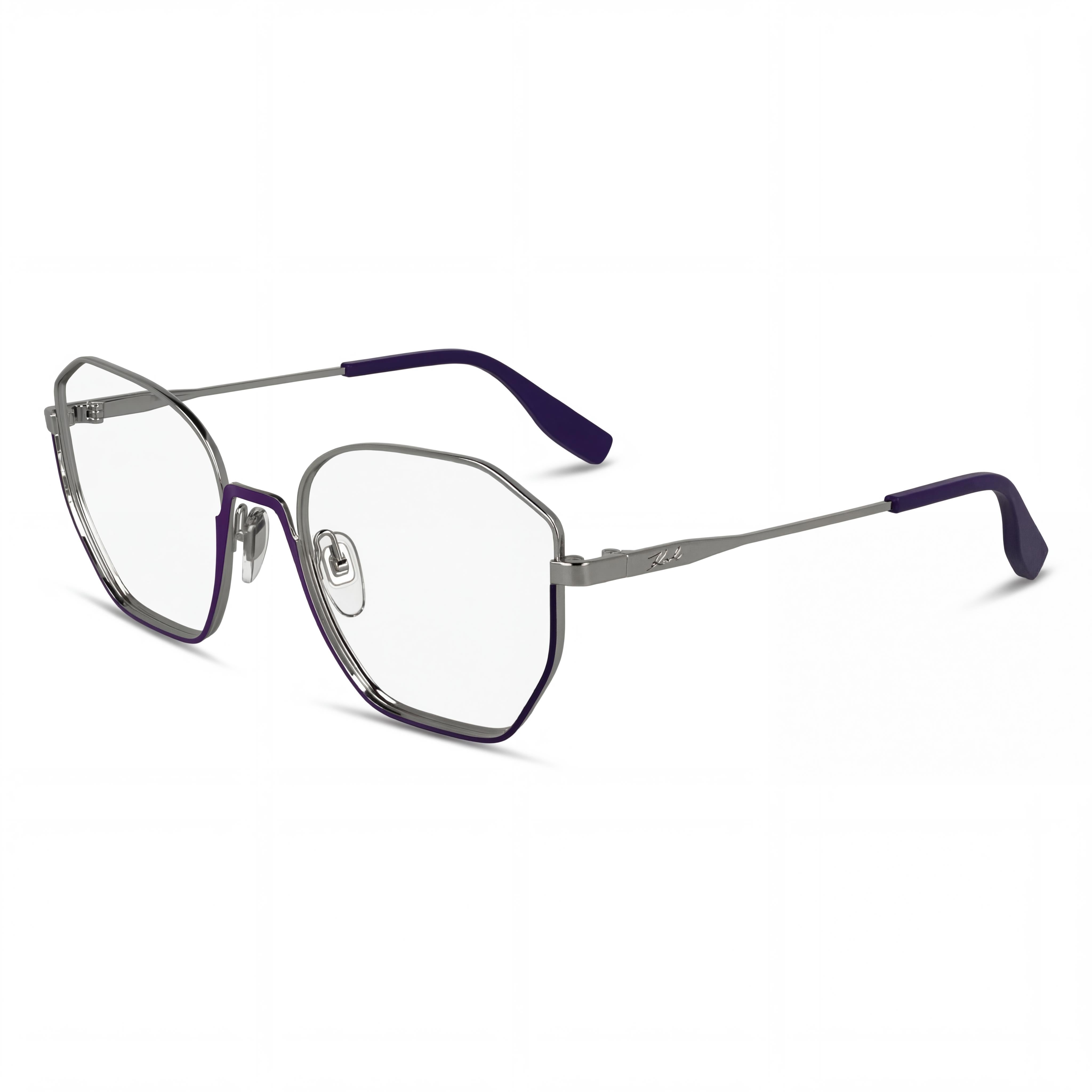 KARL LAGERFELD Casual Collection Women's Acetate Eyewear in Purple/Silver, 54mm Lens Width, Photo 1