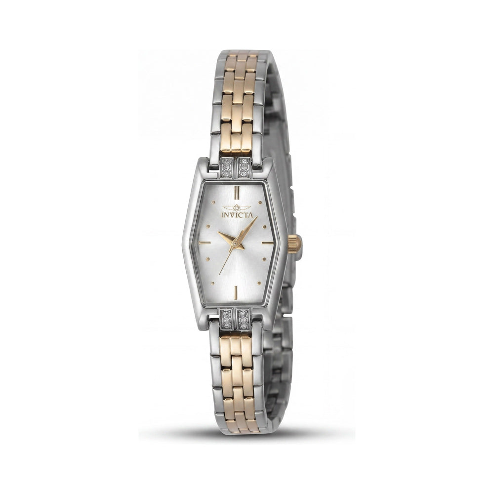 Invicta 48133 Angel Classic Reloj de cuarzo de mujer de 20 mm, tono dorado, esfera plateada