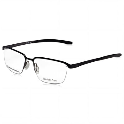 Gafas de sol informales Under Armour para hombre con montura de acero de aleación en negro mate y lentes de policarbonato, 56 mm