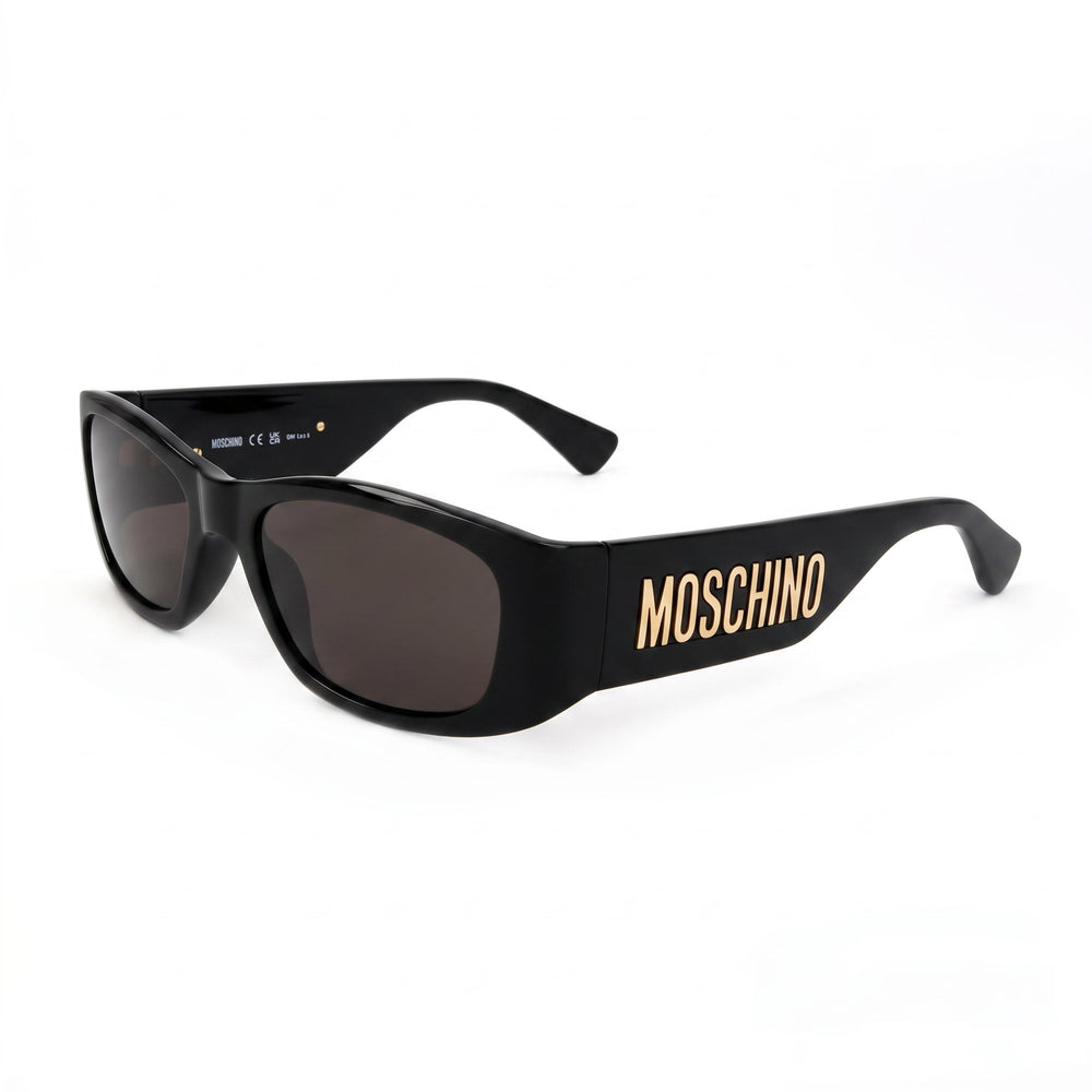 Moschino MOS145/S Casual Unisex Black Cellulose Propionate Frame Grey Non-Polarized UV Sunglasses 55-18-135