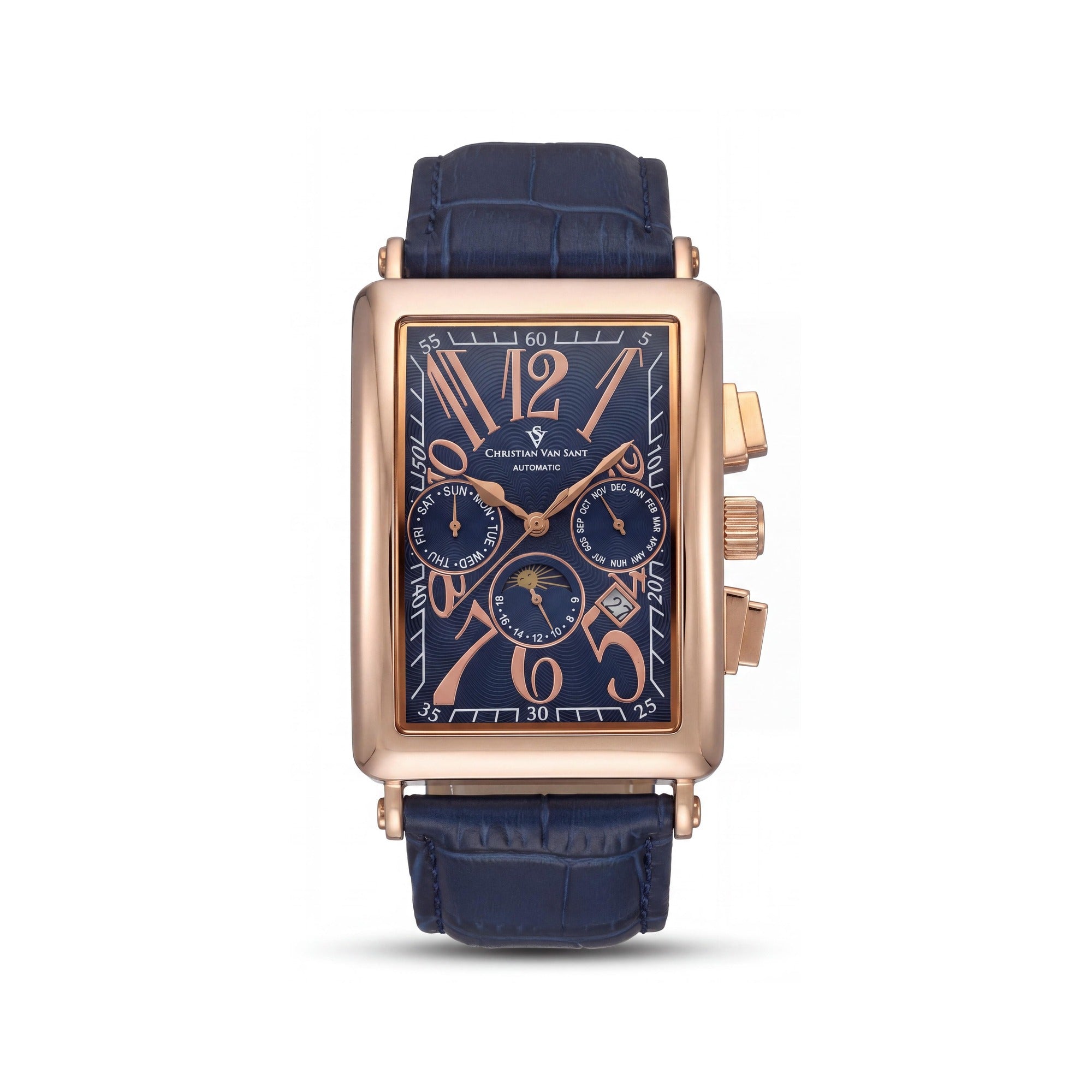 Christian Van Sant CV9142 Quartz Movement Water Resistant, Scratch Resistant Mineral Men's Blue Watch, 52mm, Photo 1