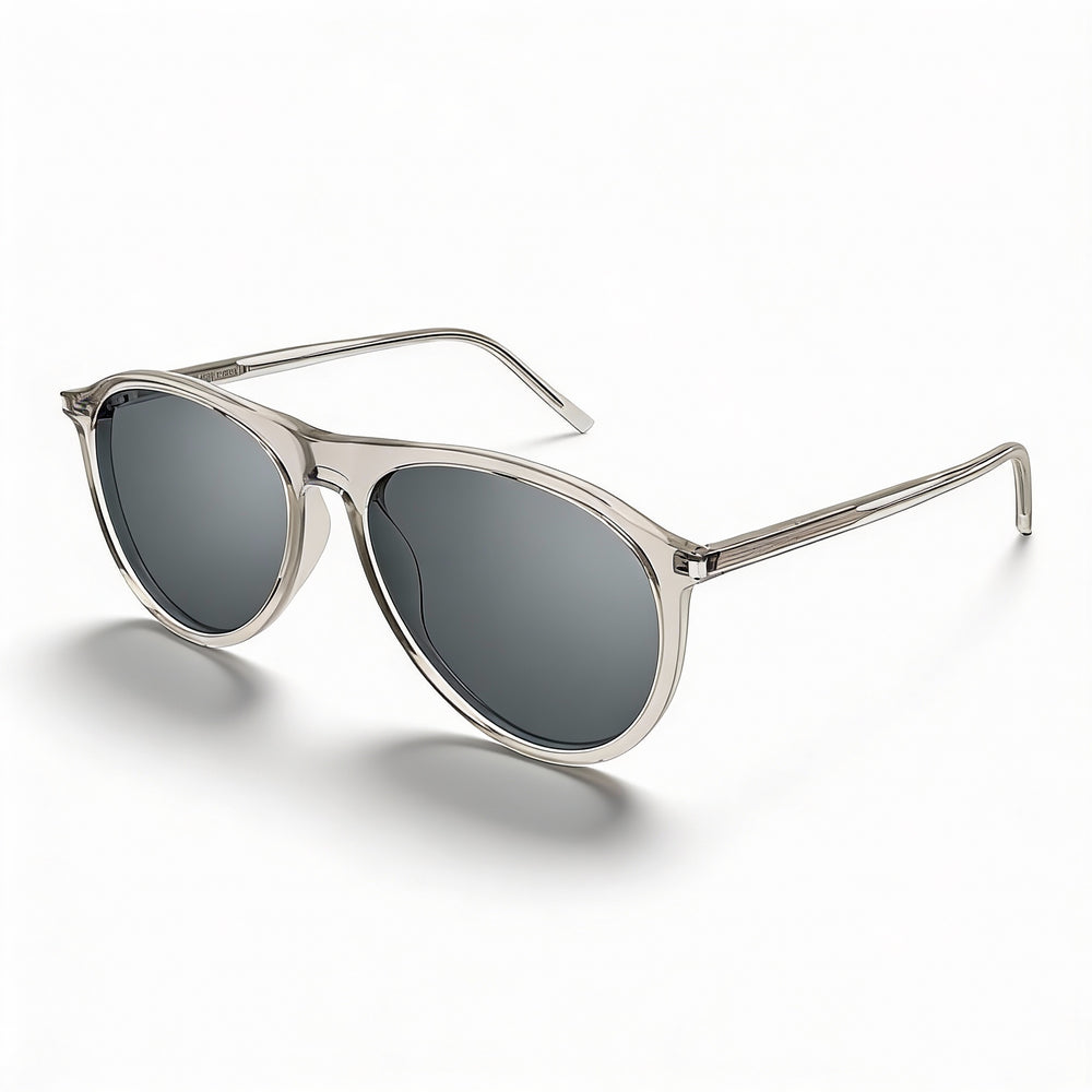 Saint Laurent Casual Unisex Sunglasses with Acetate Frame and Beige Silver Non-Polarized Lenses 56mm