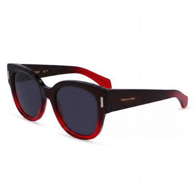 Salvatore Ferragamo Sf2007s Women's Gradient Transparent Dark Red Acetate UV Protection Sunglasses 51mm