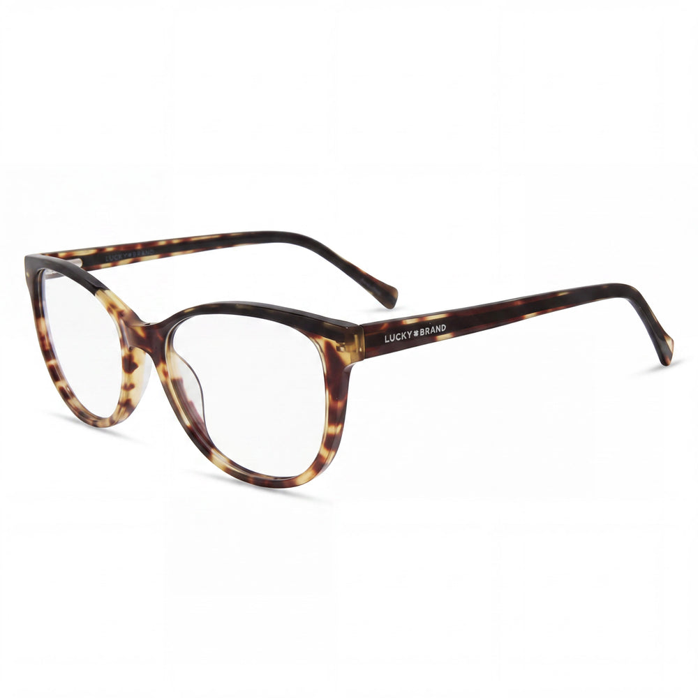 Lucky Brand D223 Women's Full Rim Cat-Eye Acetate Prescription-Ready Non-Polarized Eyeglasses Tortoise Black 53-17-42