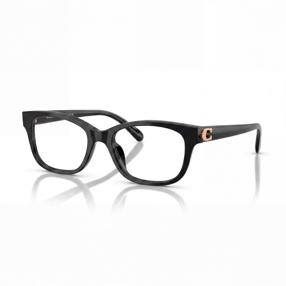 Armazones para lentes de mujer Coach Hc6257u de plástico negro, ajuste universal, cuadrados, 51-18-140