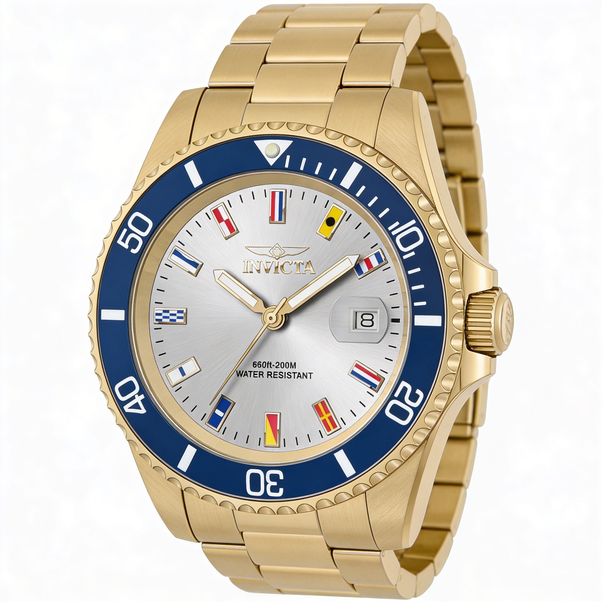 Reloj Invicta Pro Diver 49886 para hombre, de acero inoxidable dorado, esfera plateada, analógico, de cuarzo, 200 m, 40 mm, Photo 1