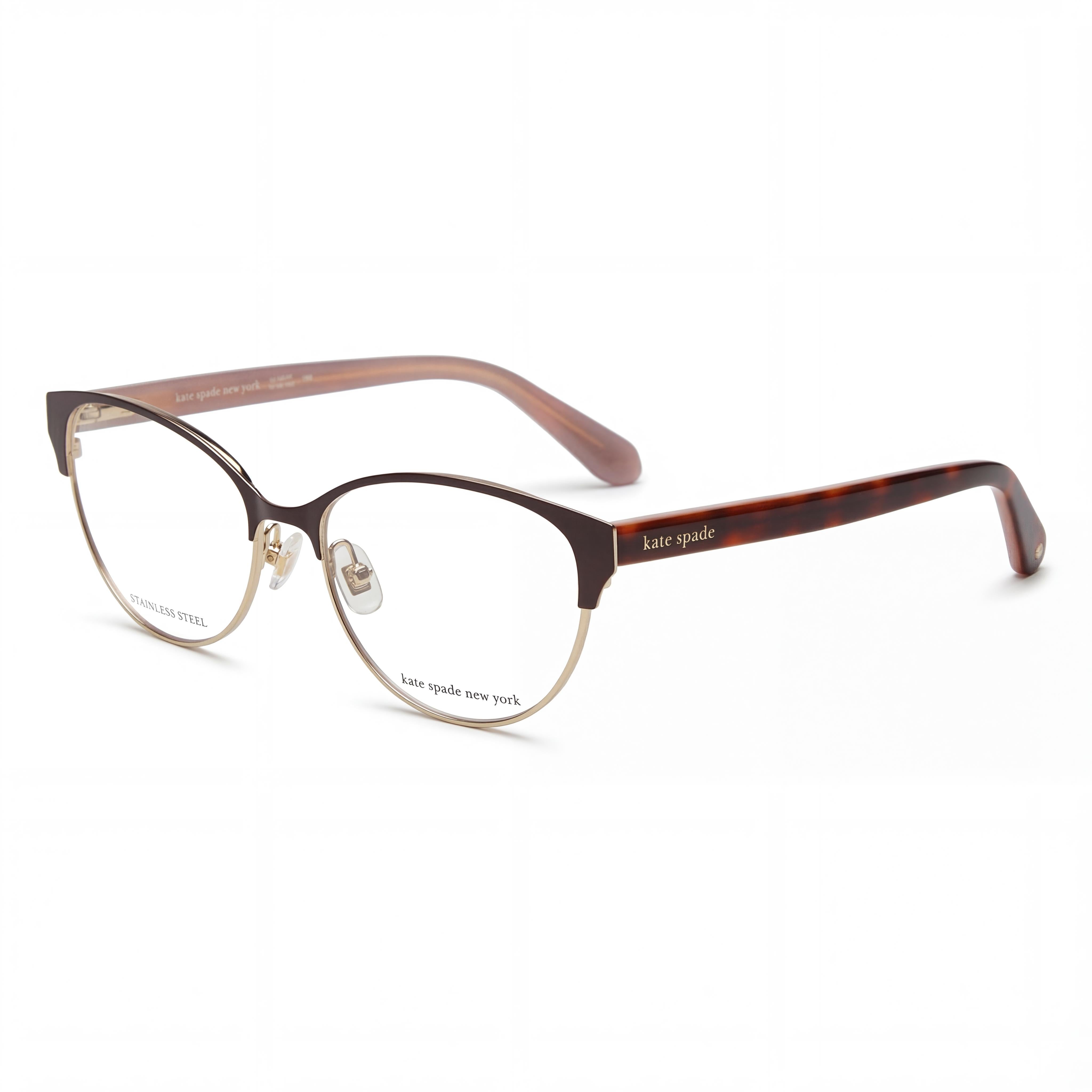 kate spade new york Emelyn Gafas Ópticas de Acero Inoxidable Marrón para Mujer con Lentes de Policarbonato 52mm, Photo 1
