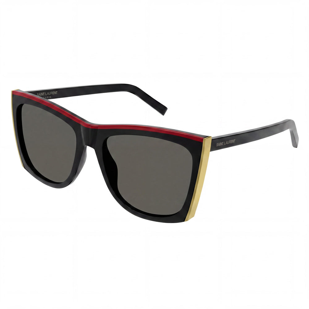 Yves Saint Laurent Classic Unisex Acetate Black Gold Frame Grey Lenses Prescription-Ready 58mm