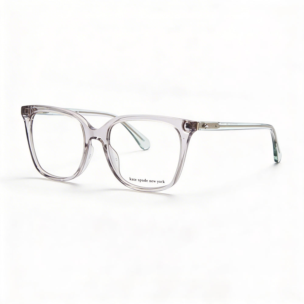 Kate Spade New York Gafas Modernas Unisex con Montura Cuadrada de Acetato Gris Transparente y Cristales Grises de 51 mm