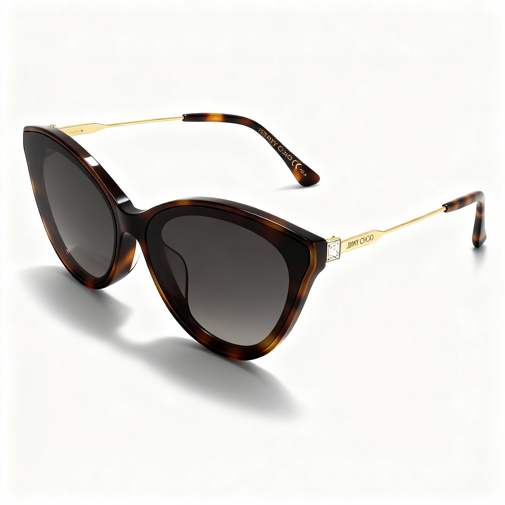 JIMMY CHOO Vic/F/Sk Women's Cat Eye Havana Acetate Brown Gradient Non-Polarized 100% UV Sunglasses 64mm