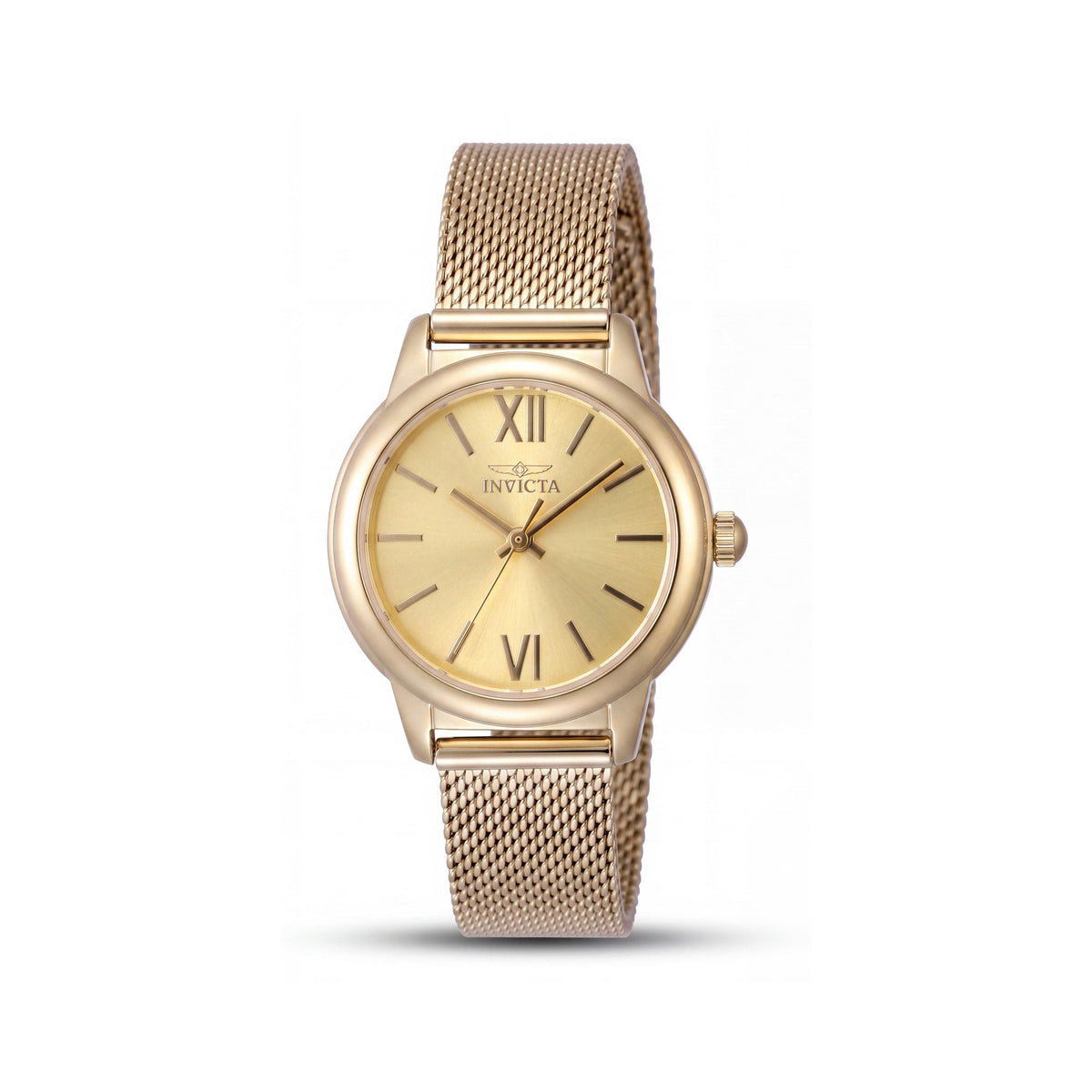 Invicta Angel Lady Classic Gold Stainless Steel Unisex 30mm Watch with Bezel Markings, Arabic Numerals, High Contrast Hands, Photo 1