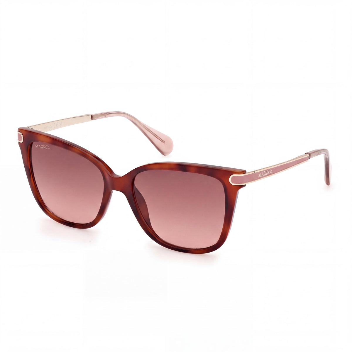 Max & Co. Modern Women's Dark Havana Tortoise Sunglasses with Gradient Brown Lenses 100% UV Protection 55mm, Photo 1