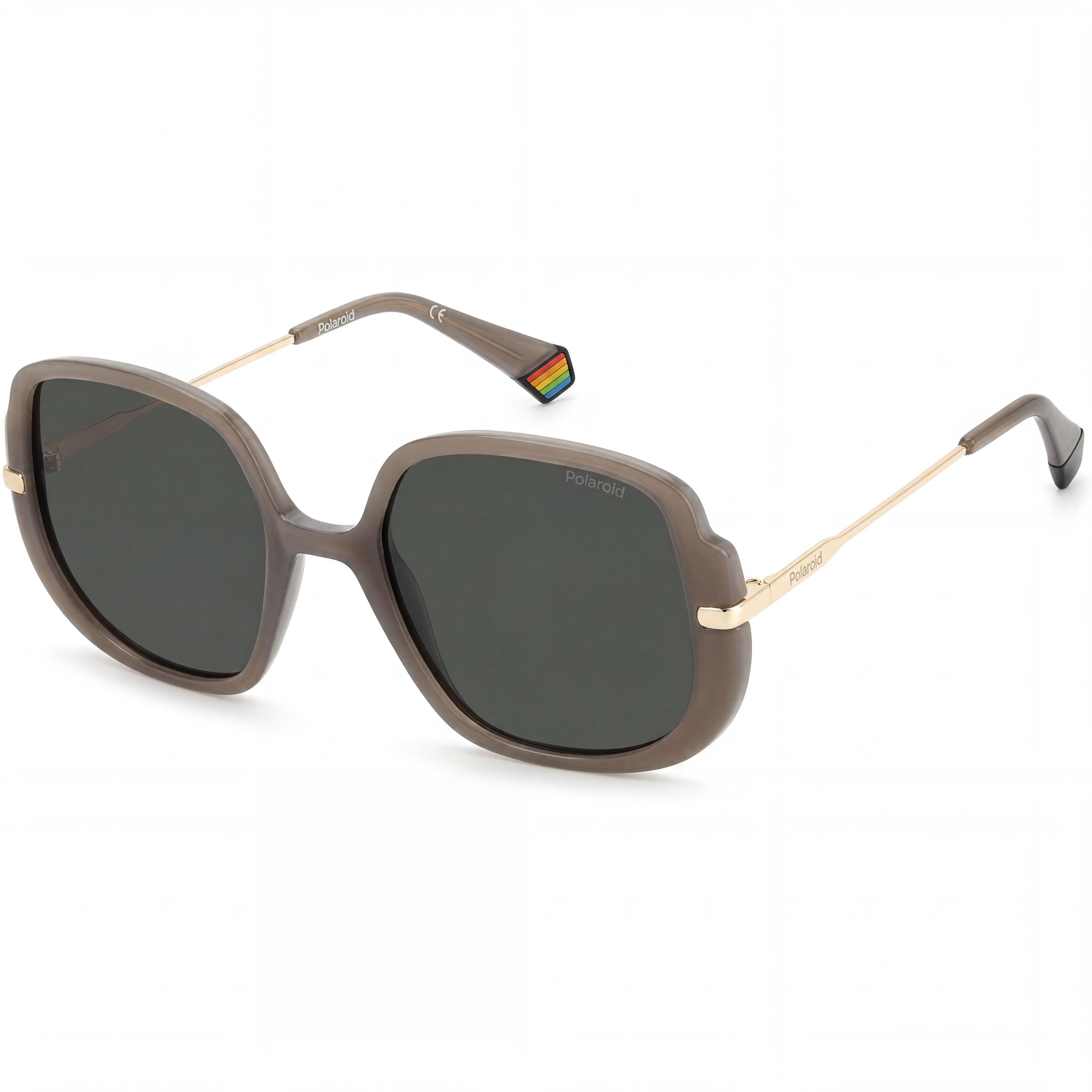 Gafas de sol polarizadas Polaroid PLD 6181/S con protección UV para mujer, montura de policarbonato color nude cristal, lentes de barro de 53 mm, Photo 1