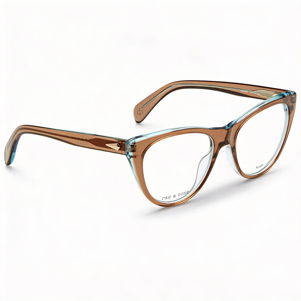 Gafas de sol modernas para mujer Rag & Bone con montura de acetato marrón y lentes marrones sin polarizar, 51 mm