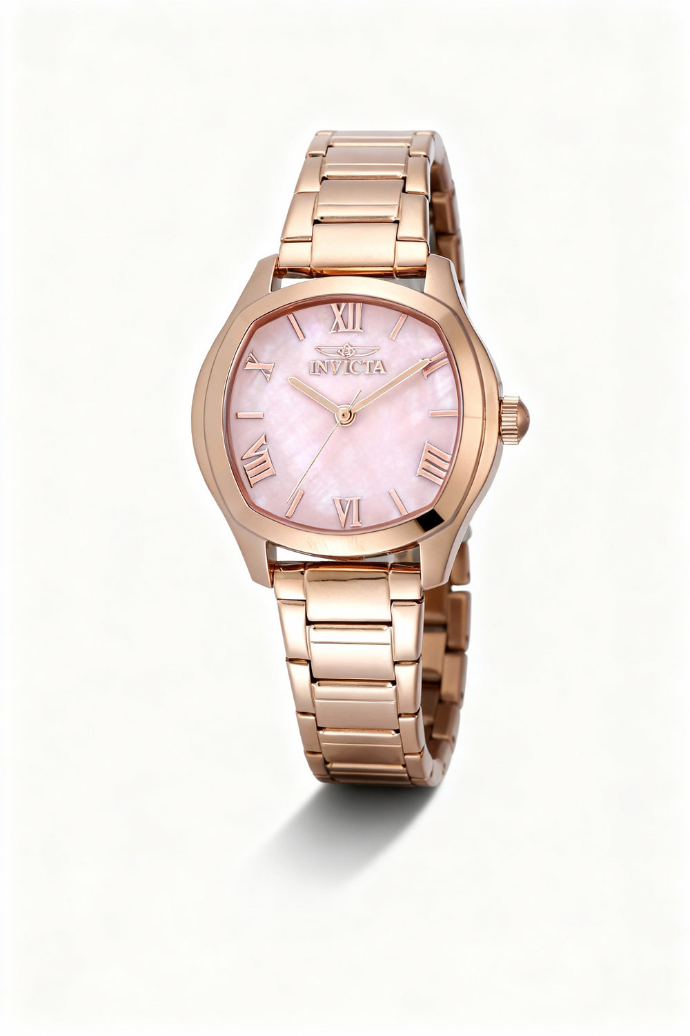 Reloj Invicta Wildflower 48240 unisex de cuarzo, acero inoxidable, oro rosa, esfera rosa, 32 mm