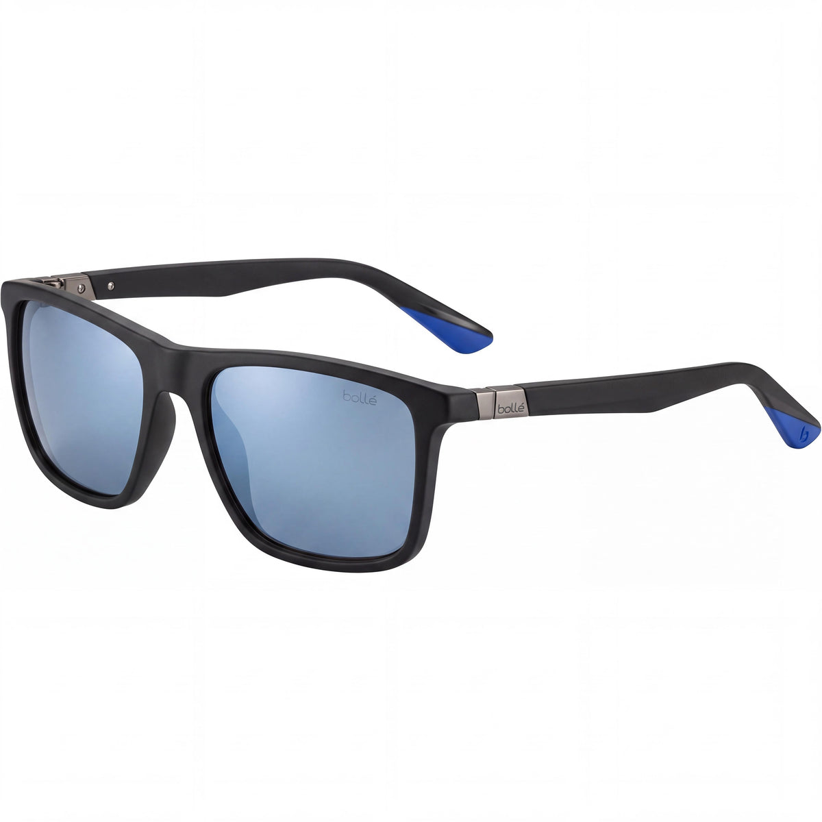 bollé Nerox Origo Unisex Classic Acetate Polarized Sunglasses with Black Frame & Blue Gun Lenses 57mm, Photo 1