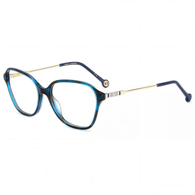 Gafas Carolina Herrera de acetato para mujer, color Azul Habana, lente de 55mm, puente de 16mm, varillas de 145mm