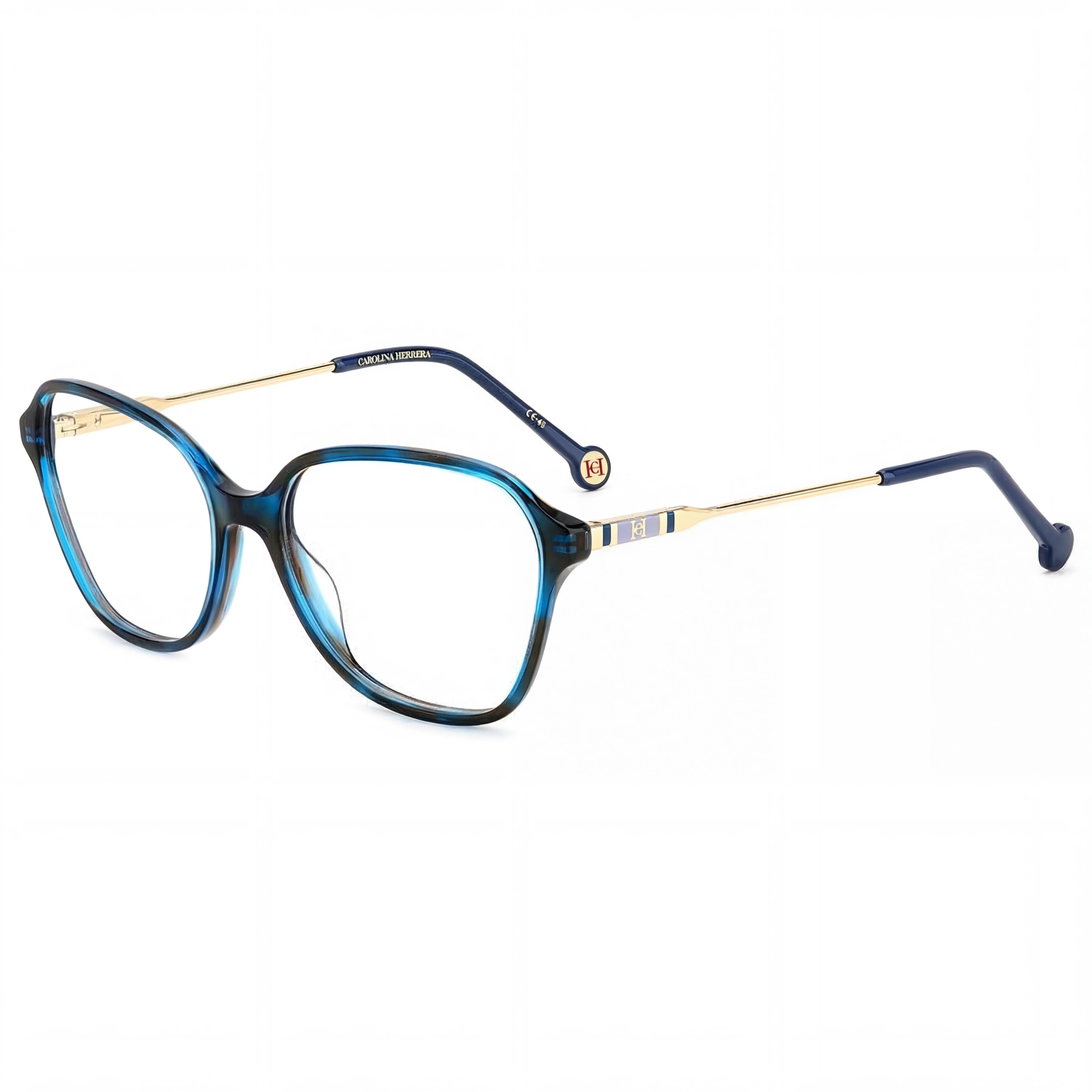 Carolina Herrera Modern Women's Acetate Frame Eyeglasses in Blue Havana, 55mm Lens, 16mm Bridge, 145mm Temples, Photo 1
