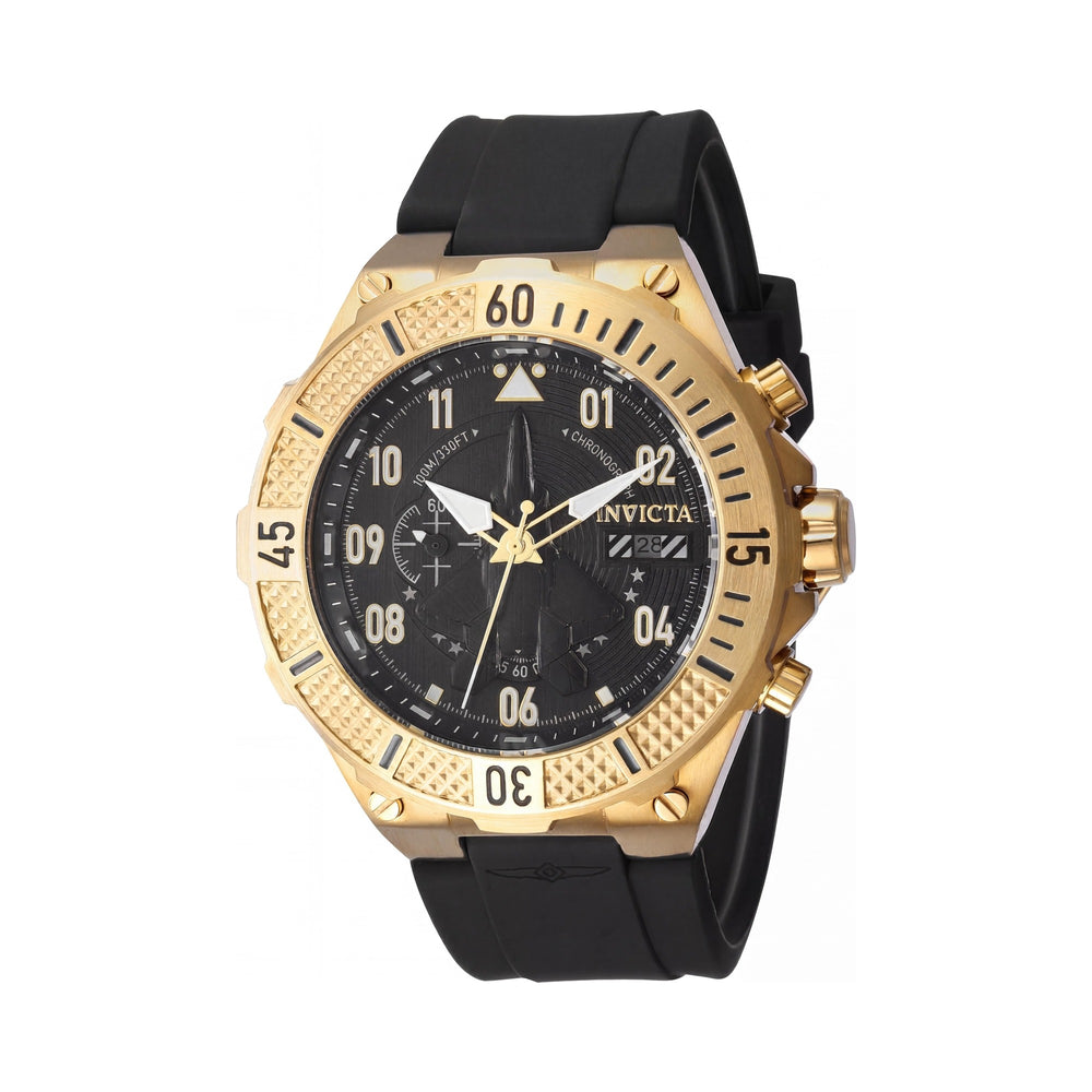 Reloj deportivo clásico Invicta para hombre con caja de acero inoxidable negro y diámetro de 50 mm.