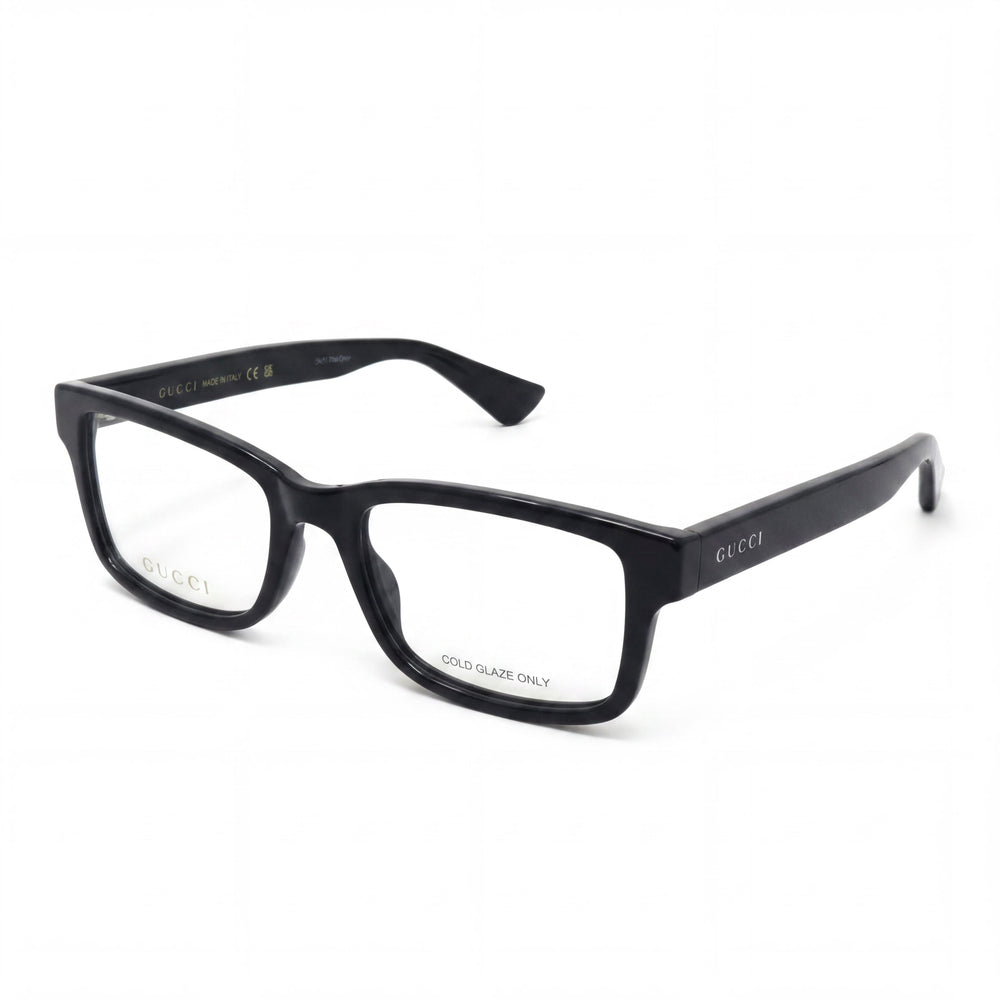 Gucci Minimalist Unisex Plastic Frame Black Transparent Rectangular Optical Eyeglasses 54-19-145mm